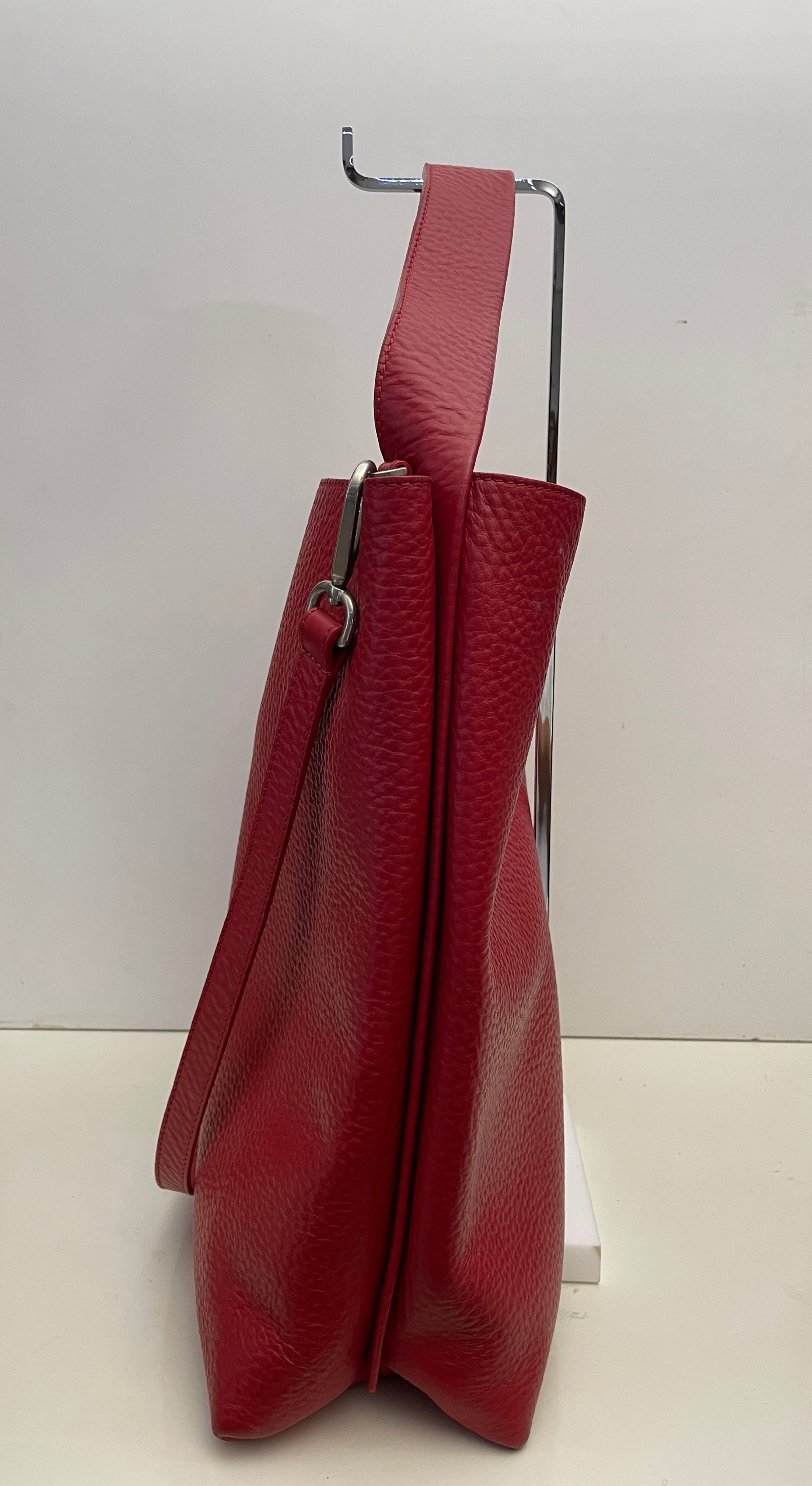 Orciani - Borsa A Spalla/Tracolla Piattina Pelle Rossa