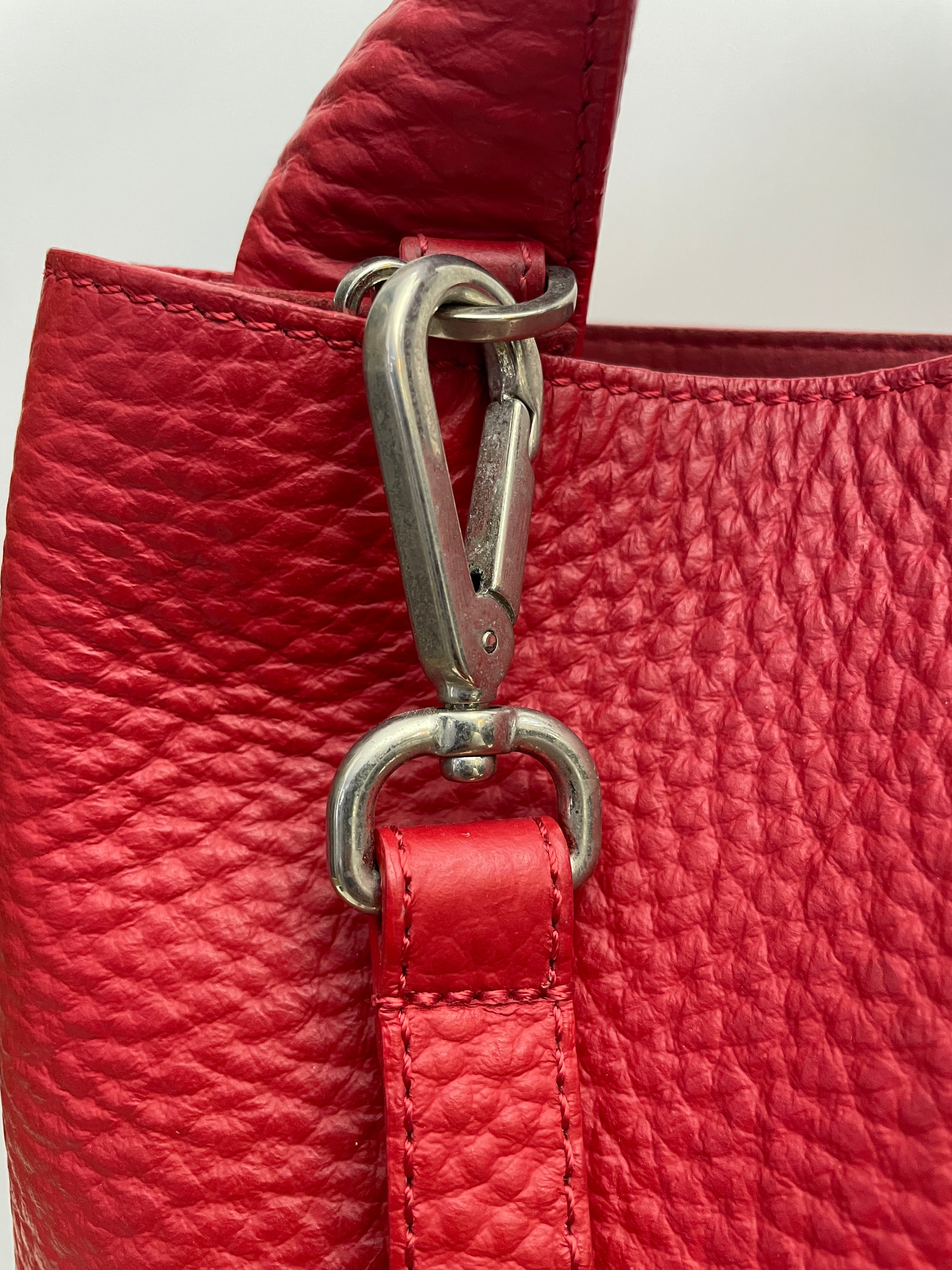 Orciani - Borsa A Spalla/Tracolla Piattina Pelle Rossa