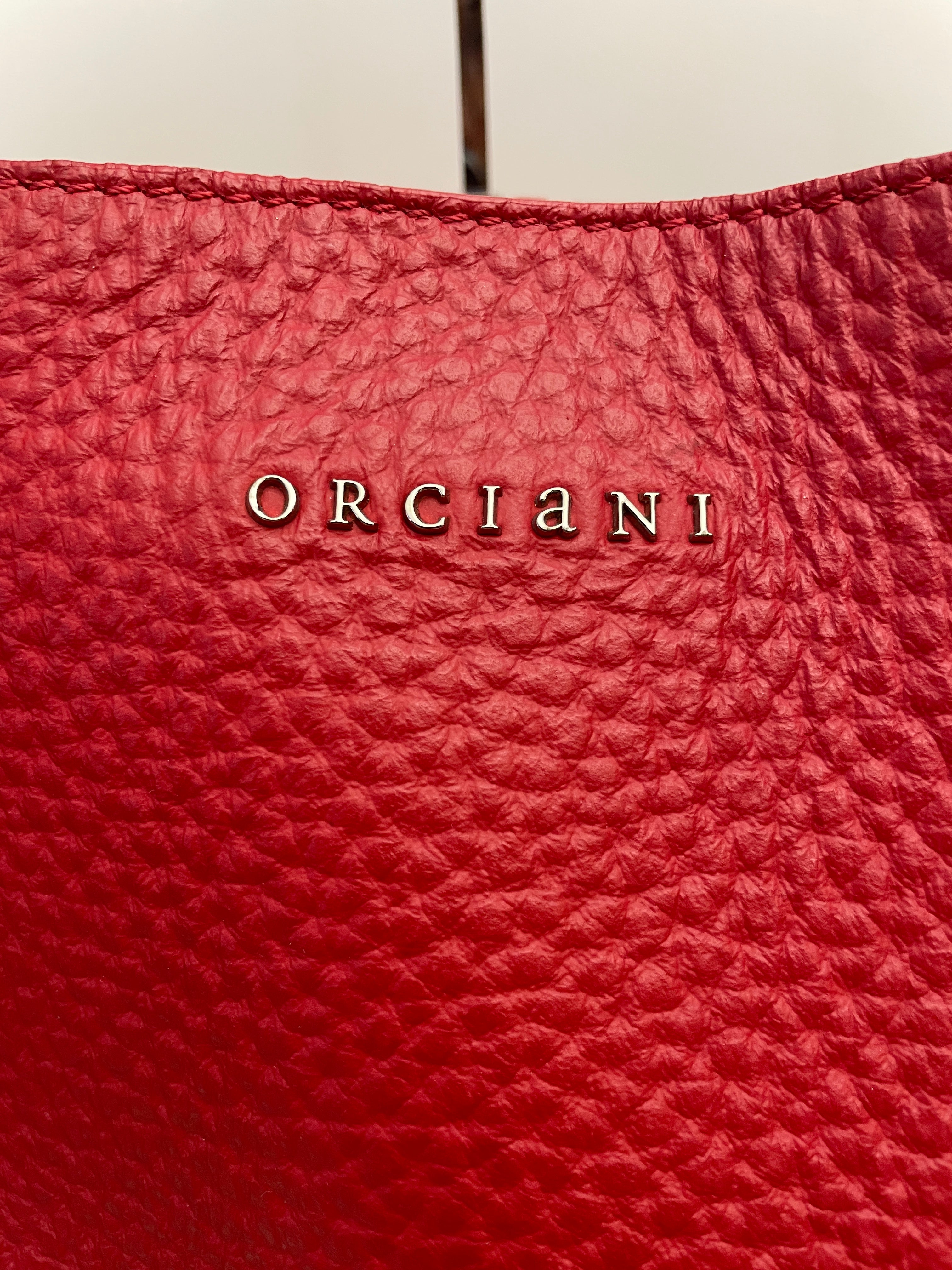 Orciani - Borsa A Spalla/Tracolla Piattina Pelle Rossa
