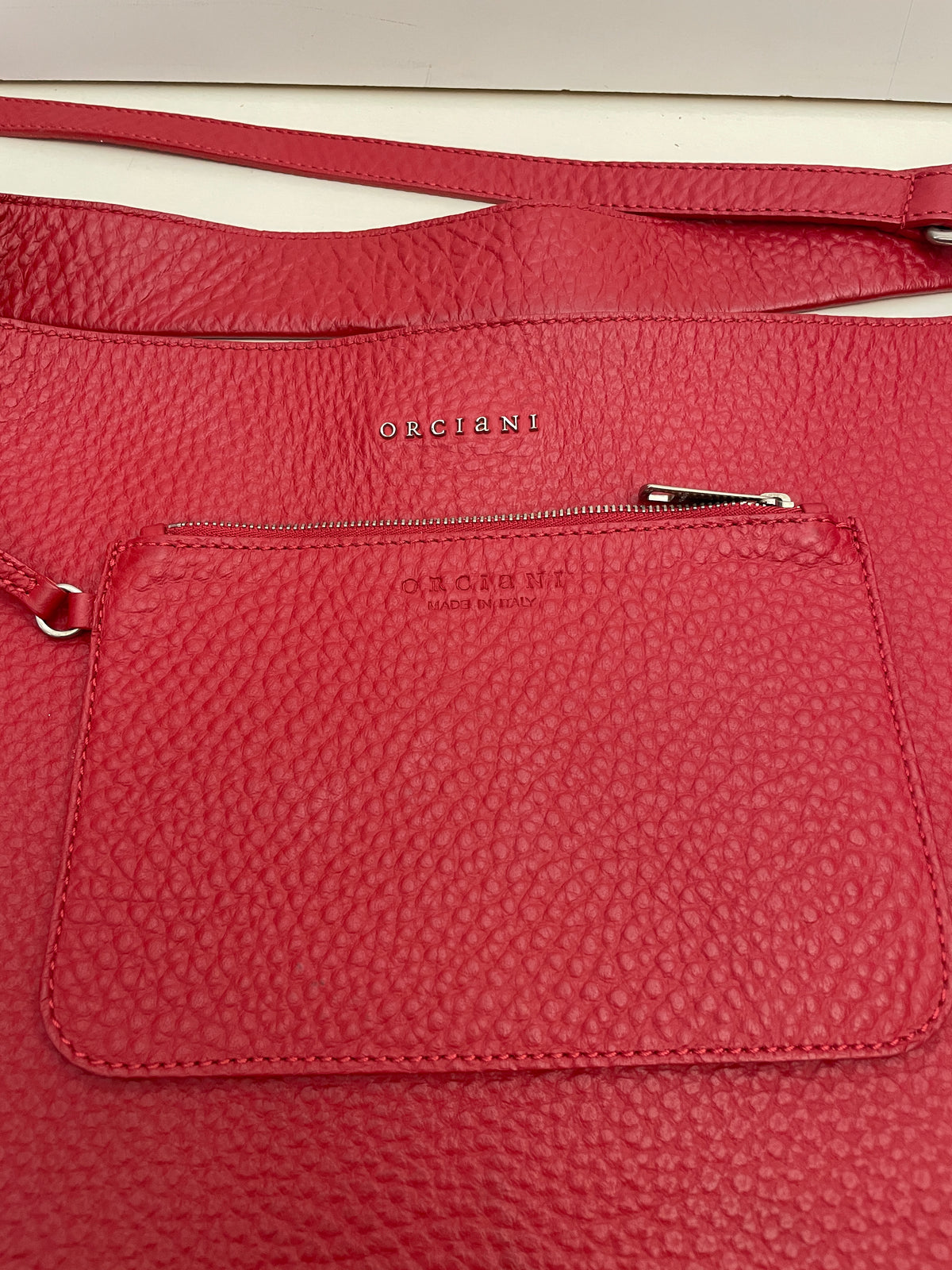 Orciani - Borsa A Spalla/Tracolla Piattina Pelle Rossa