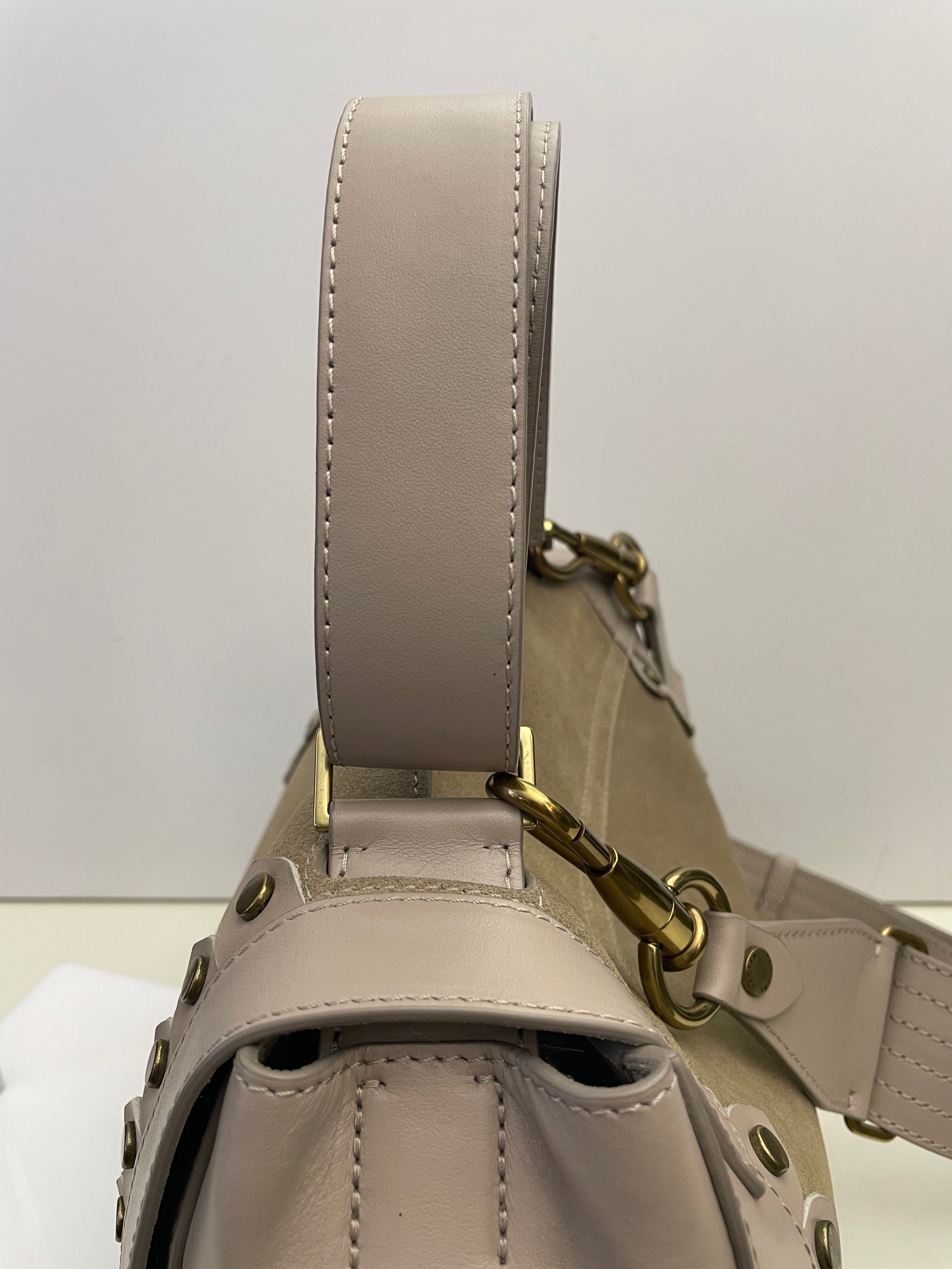 Orciani - Sveva Media In Pelle E Suede Beige