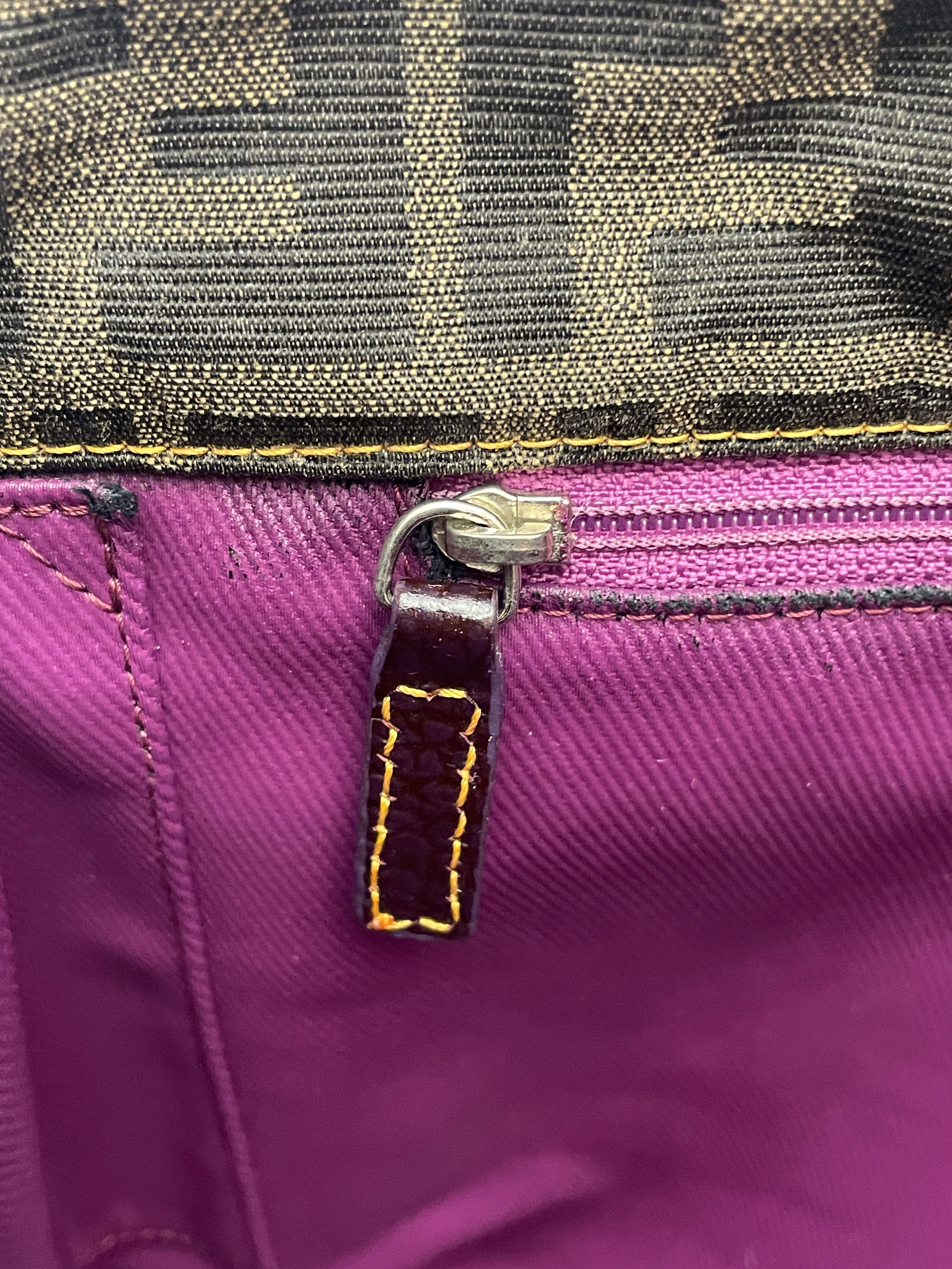 Fendi – Tote Roll Bag Tote “Zucca” Con Interno Viola