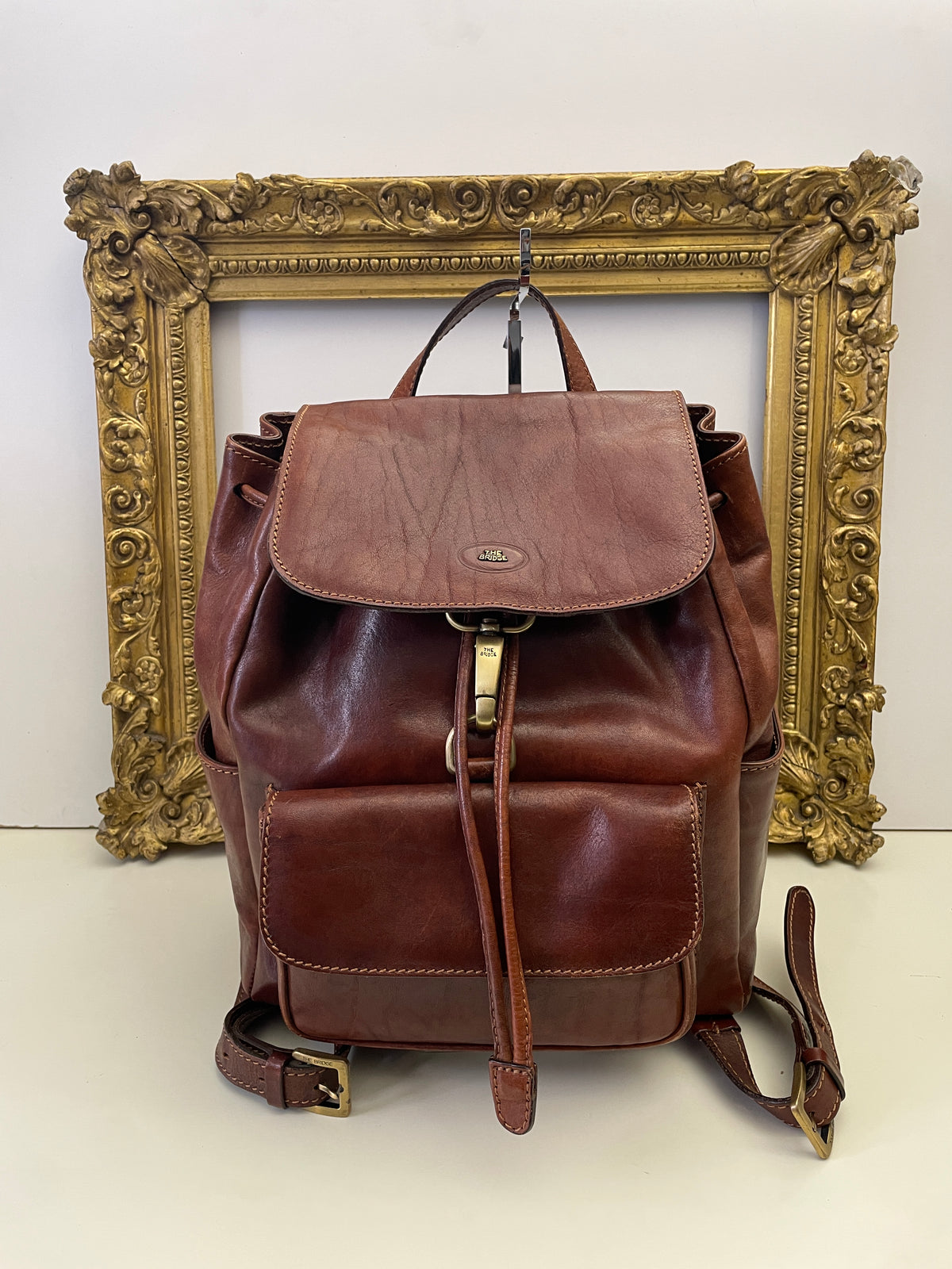 The Bridge – Zaino Con Due Tasche Linea Story Pelle Marrone Misura Grande