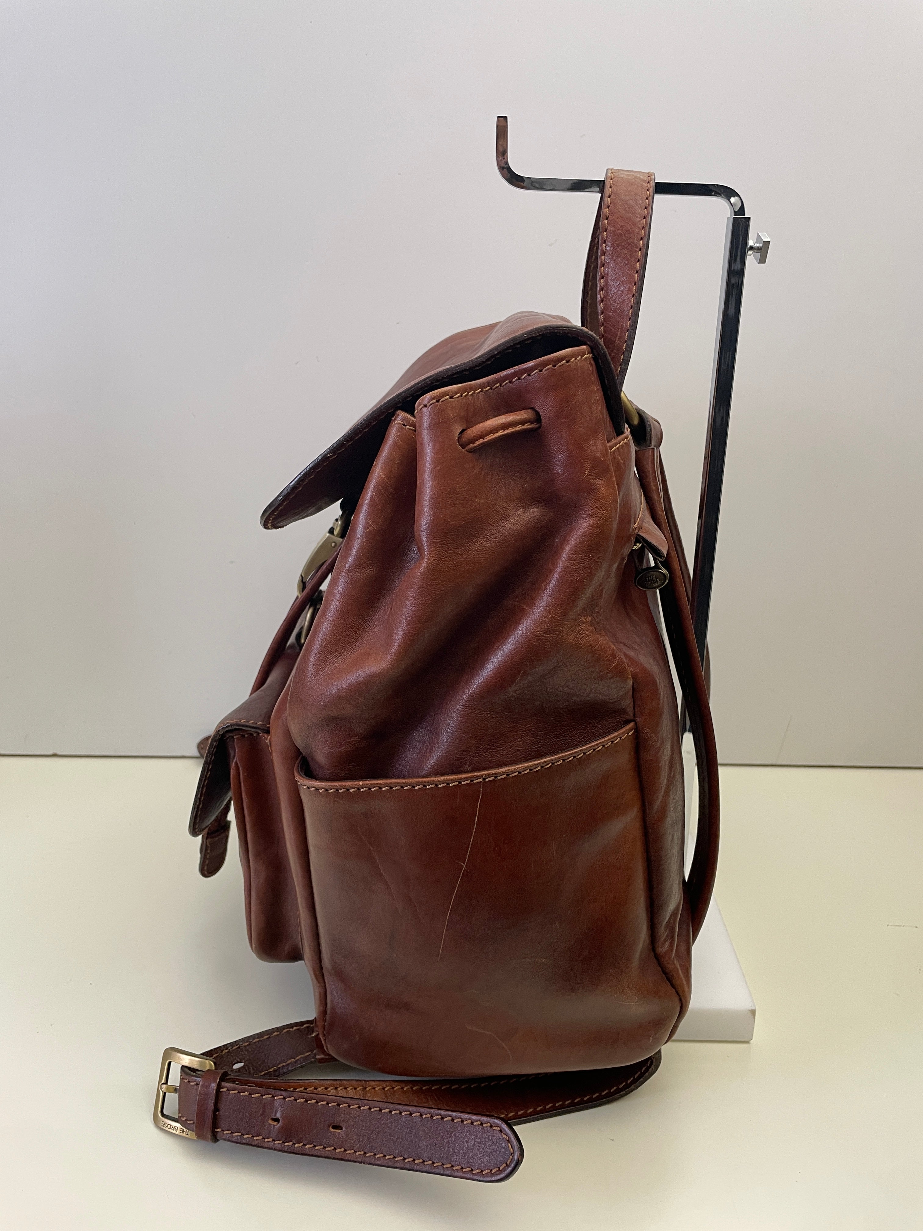 The Bridge – Zaino Con Due Tasche Linea Story Pelle Marrone Misura Grande