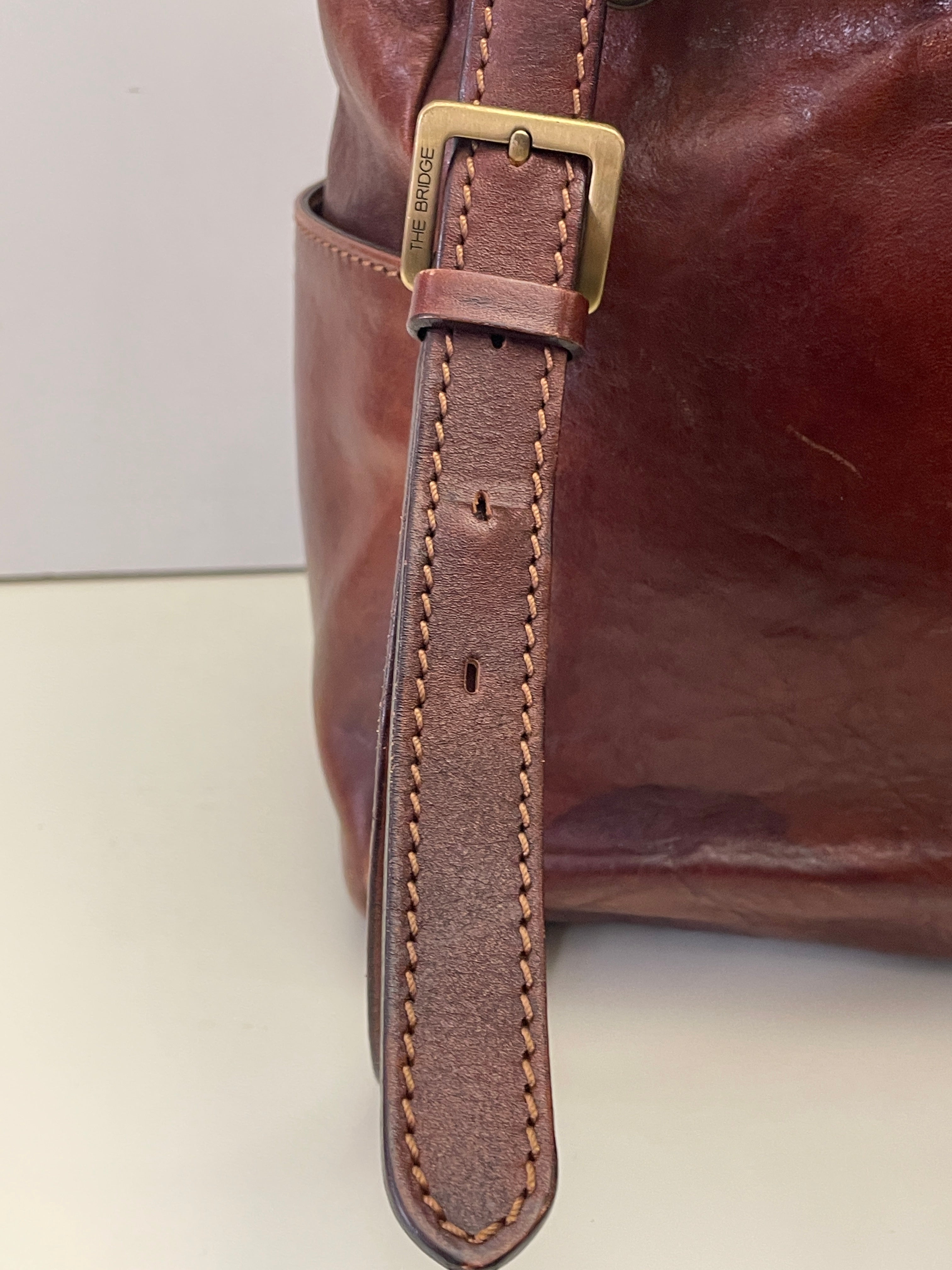 The Bridge – Zaino Con Due Tasche Linea Story Pelle Marrone Misura Grande