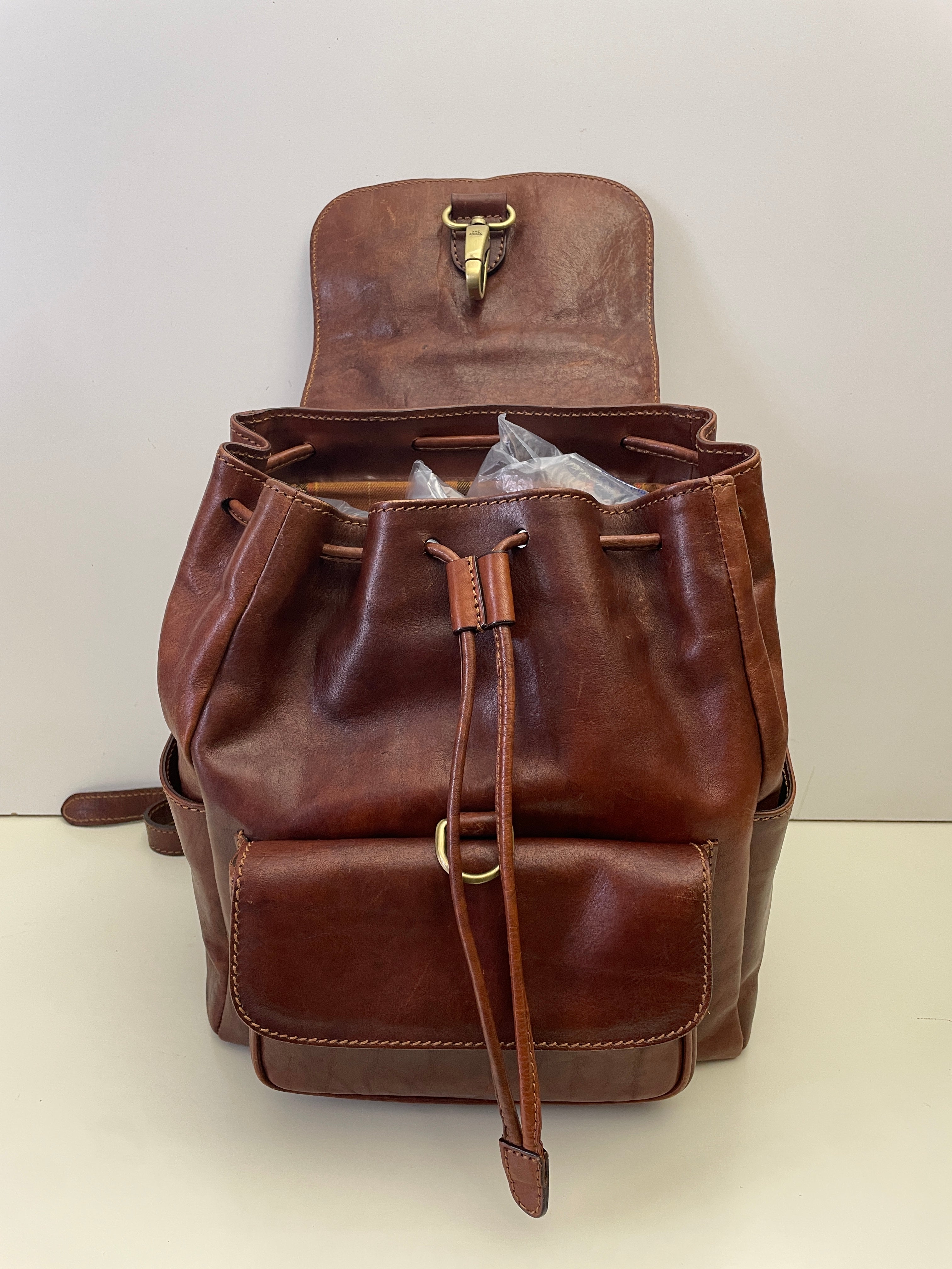 The Bridge – Zaino Con Due Tasche Linea Story Pelle Marrone Misura Grande
