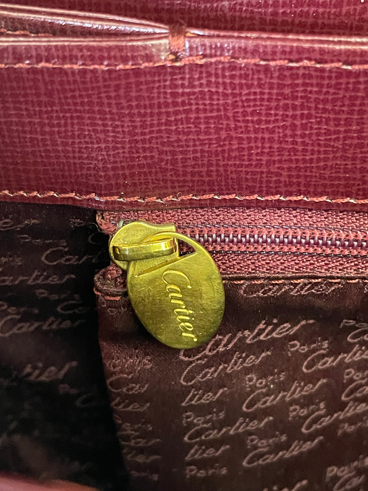 Cartier – Camera Bag Box Girello in Pelle Bordeaux