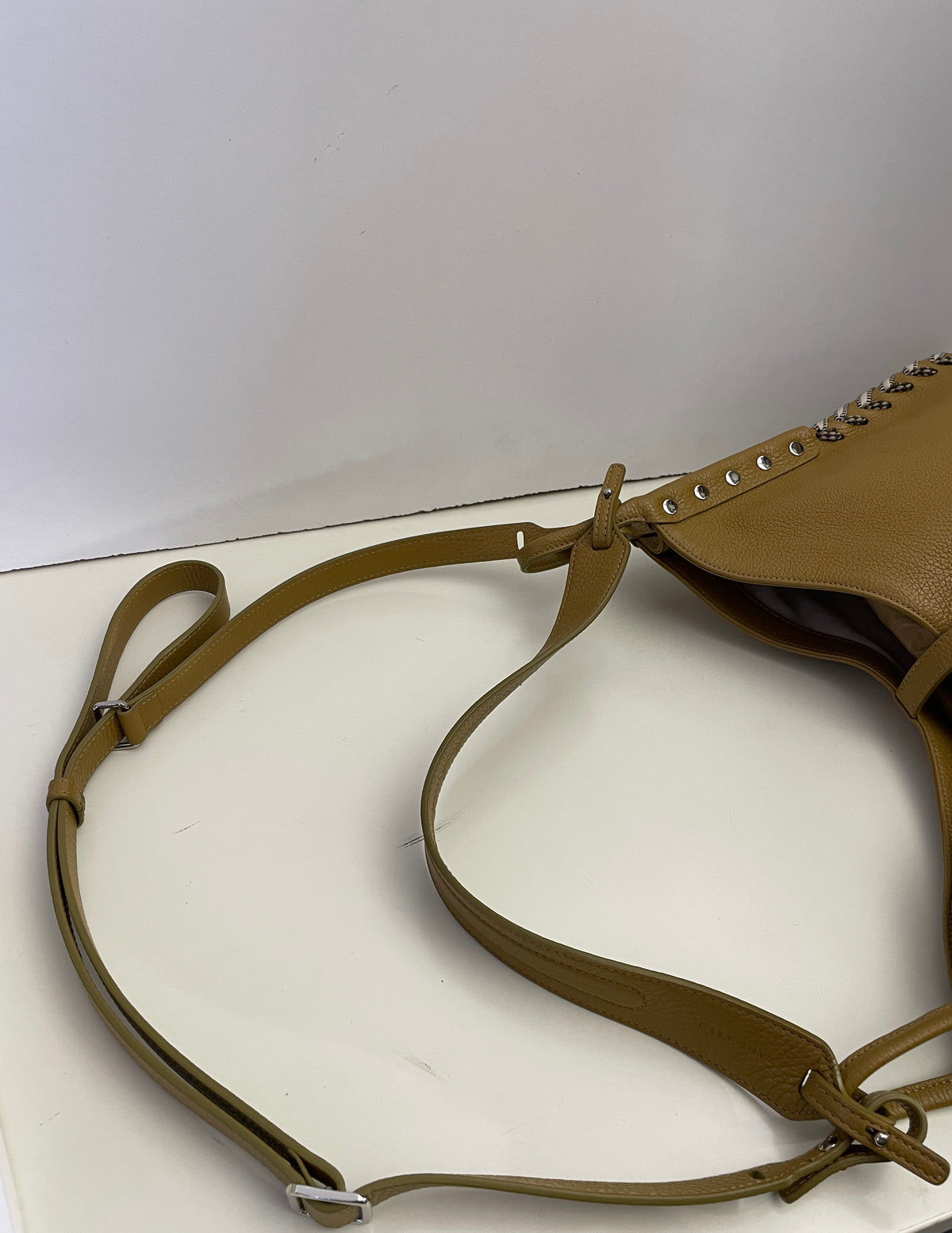 Zanellato - Hobo "Ima" In Pelle Martellata Coloniale Con Intrecci In Stoffa Beige Bordi