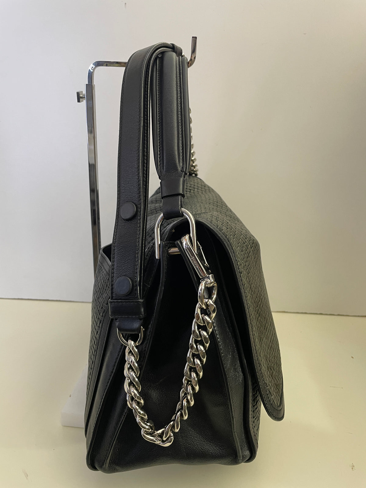 Tod's - Double T Pelle Nera E Intreccio Grigio Scuro