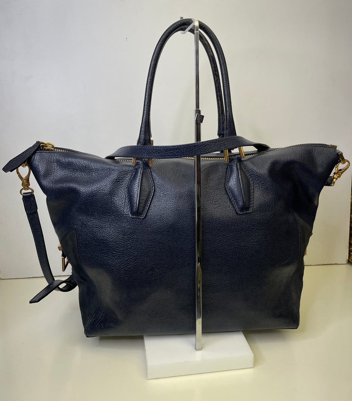 Tod's - Shopper In Pelle Blu e Suede Nero