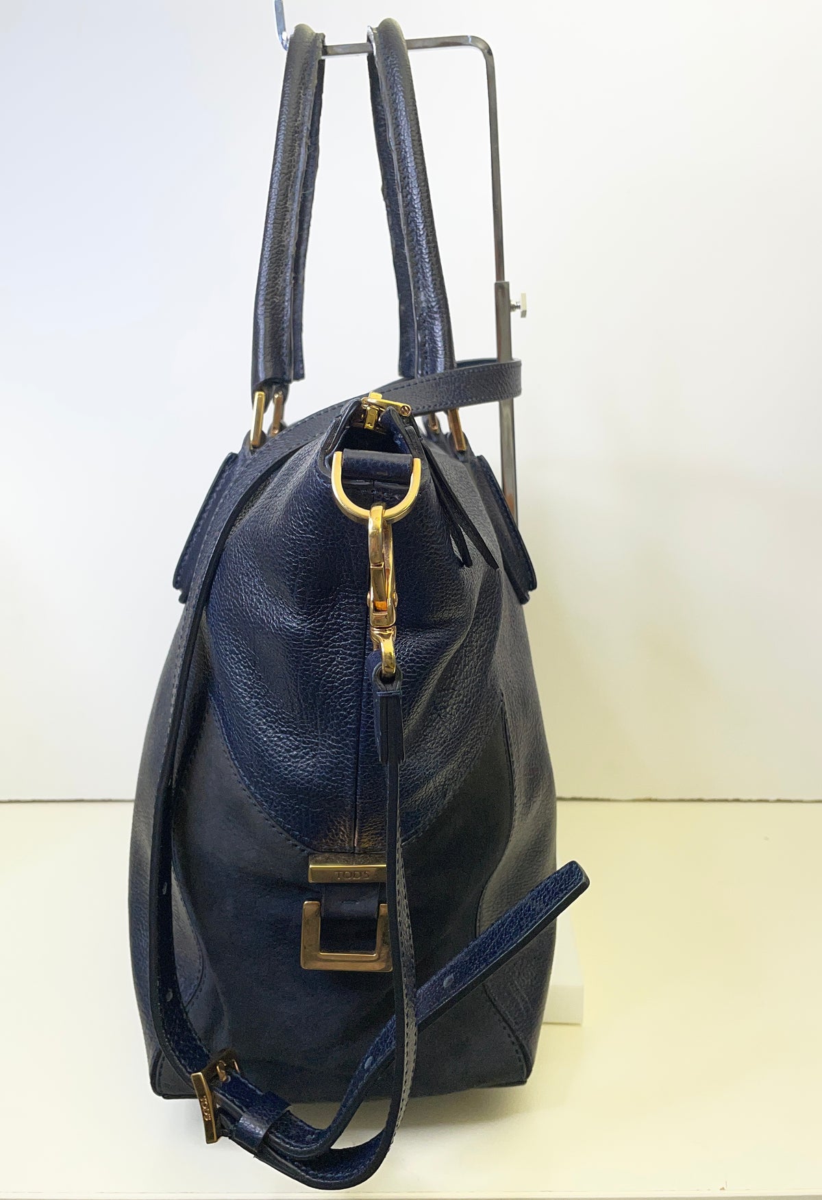 Tod's - Shopper In Pelle Blu e Suede Nero