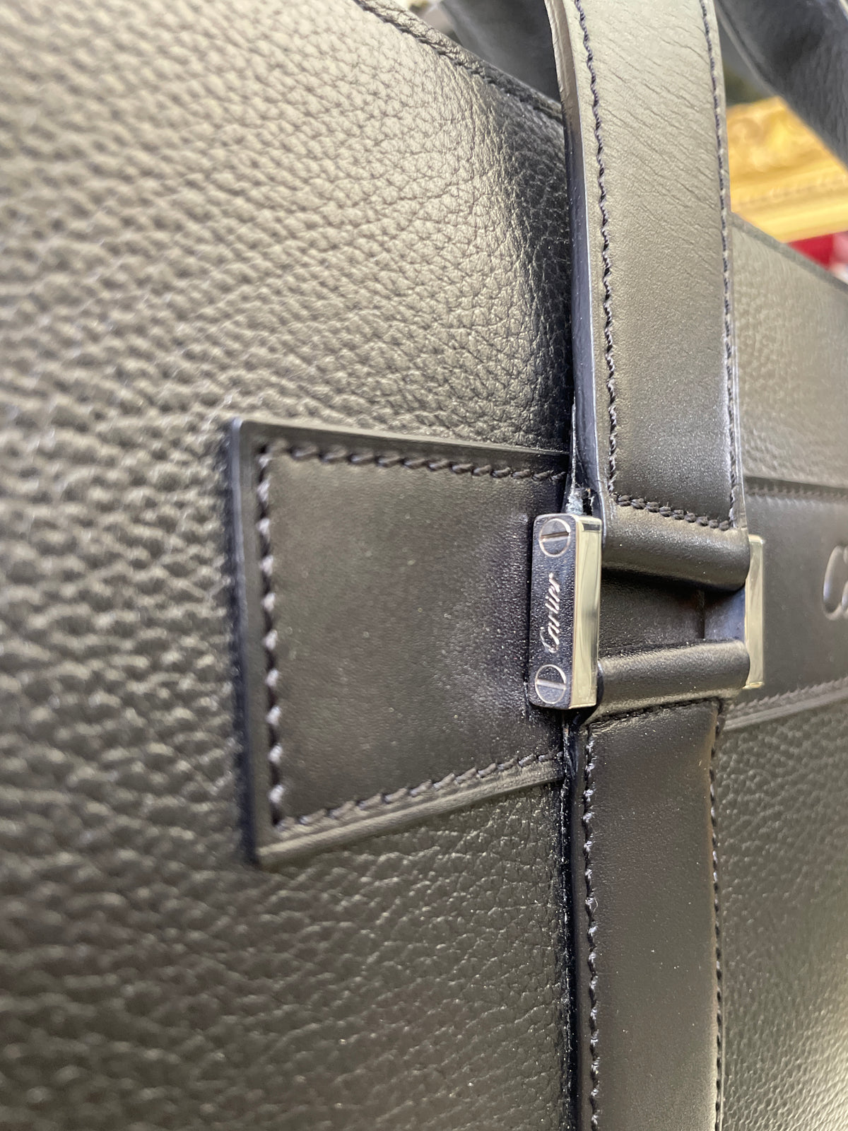 Cartier Valigetta-Cartella Pelle Nera Nuova Full Set