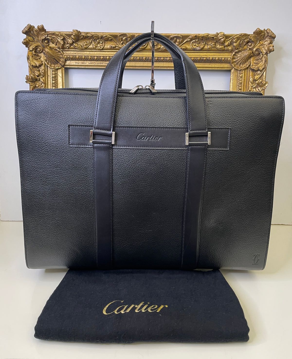 Cartier Valigetta-Cartella Pelle Nera Nuova Full Set
