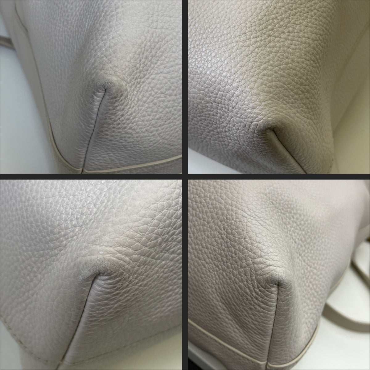 Prada - Shopper in Pelle Martellata Bianco Latte Con Manici Corti