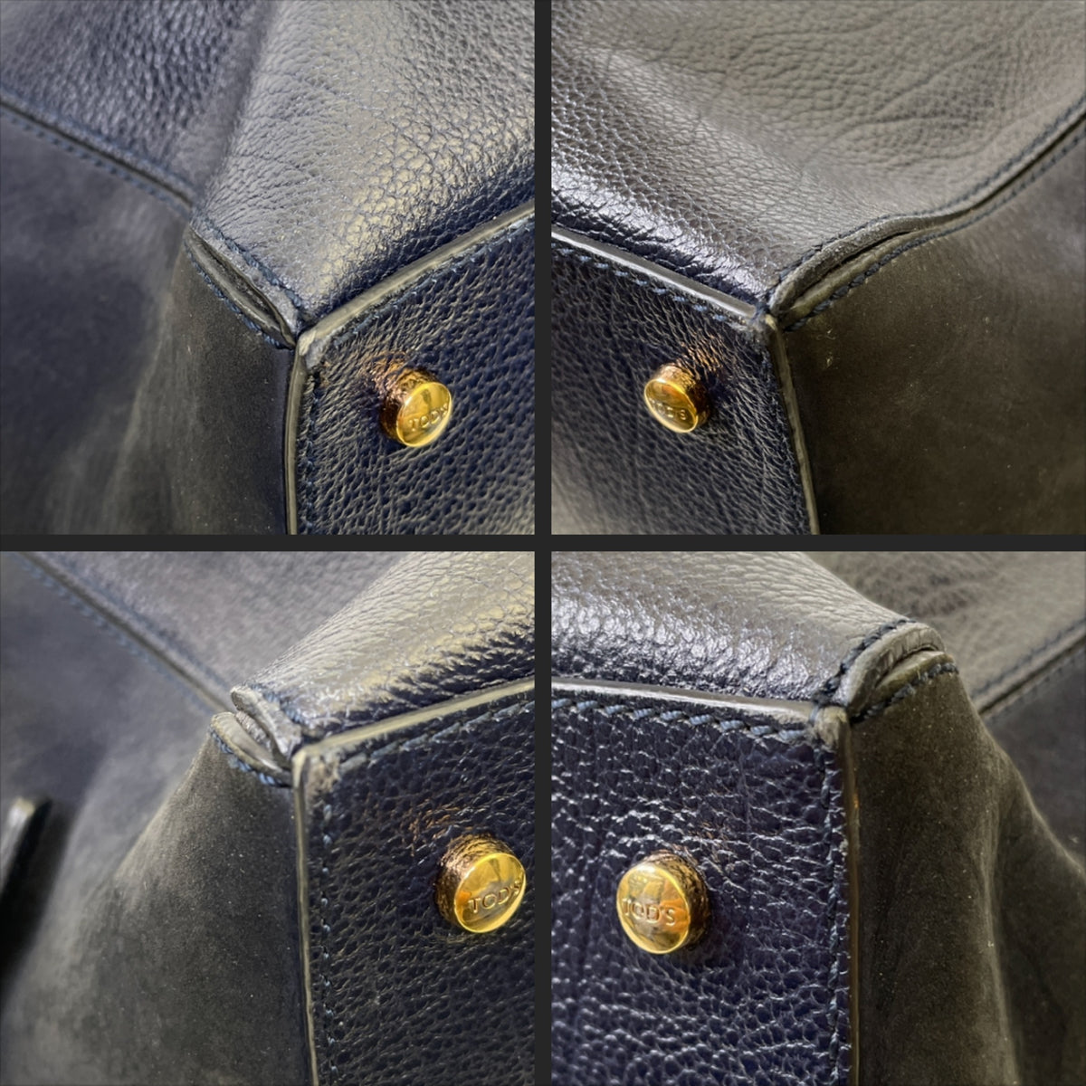 Tod's - Shopper In Pelle Blu e Suede Nero