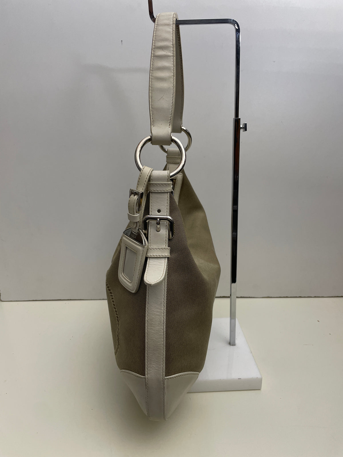 Prada - Hobo Logo Jacquard Beige e Avorio
