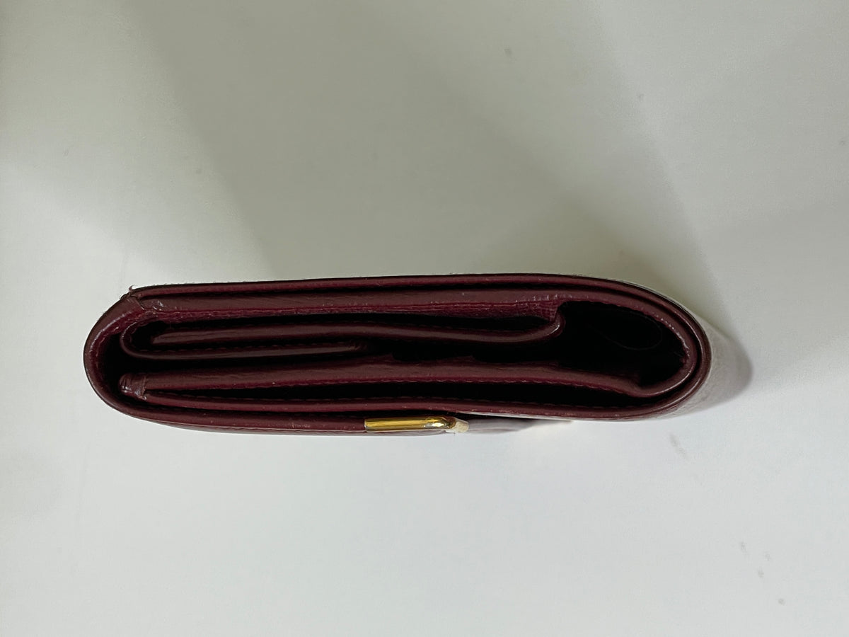 Cartier Portafoglio Grande Donna Pelle bordò Nuovo Full Set