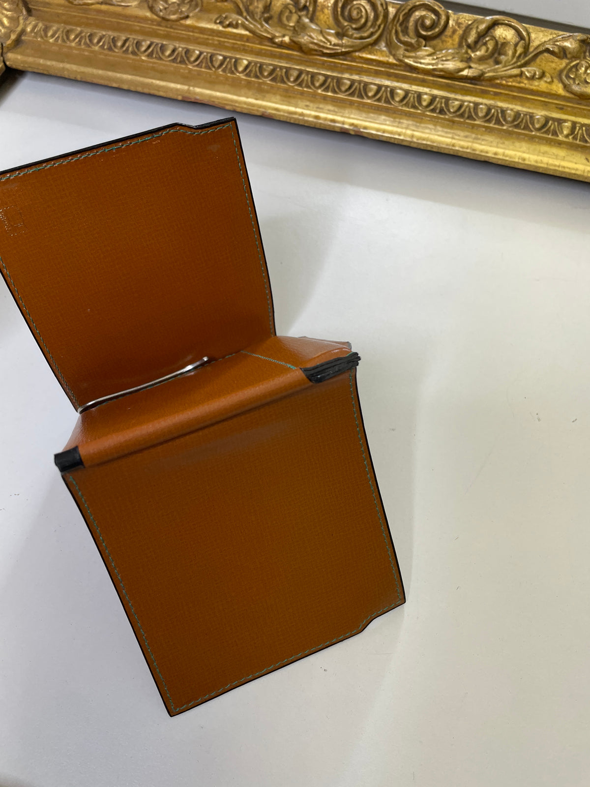 Valextra Grip Spring Trifold pelle coloniale imp. verdi + dustbag