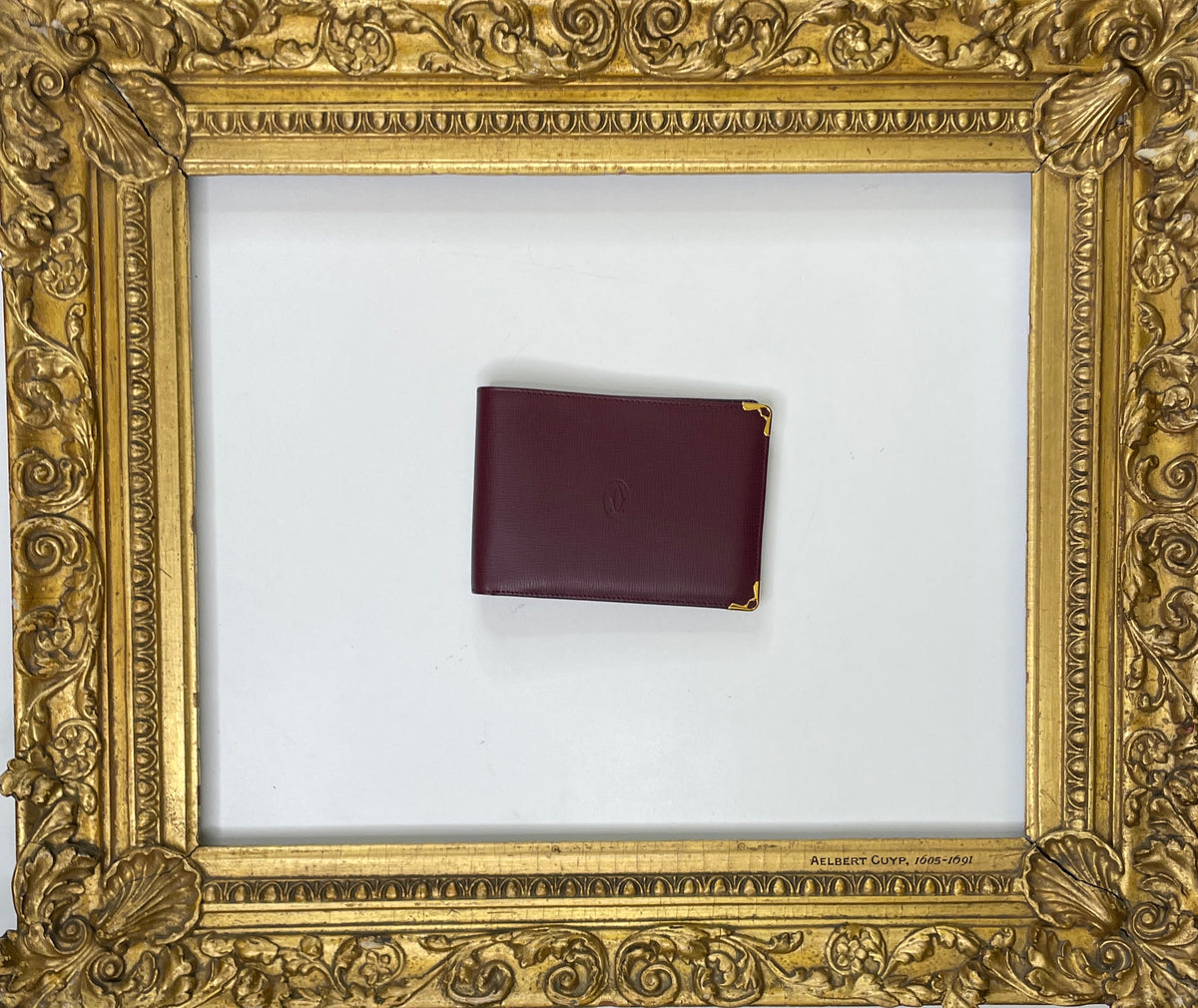 Cartier Portafoglio Uomo + Portassegni in Pelle Bordeaux Full Set