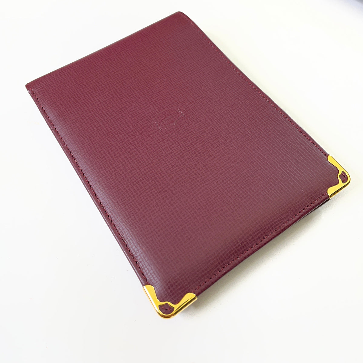 Cartier - Portafoglio + Assegni Uomo pelle Bordeaux Nuovo Full Set (+ cartoncini)