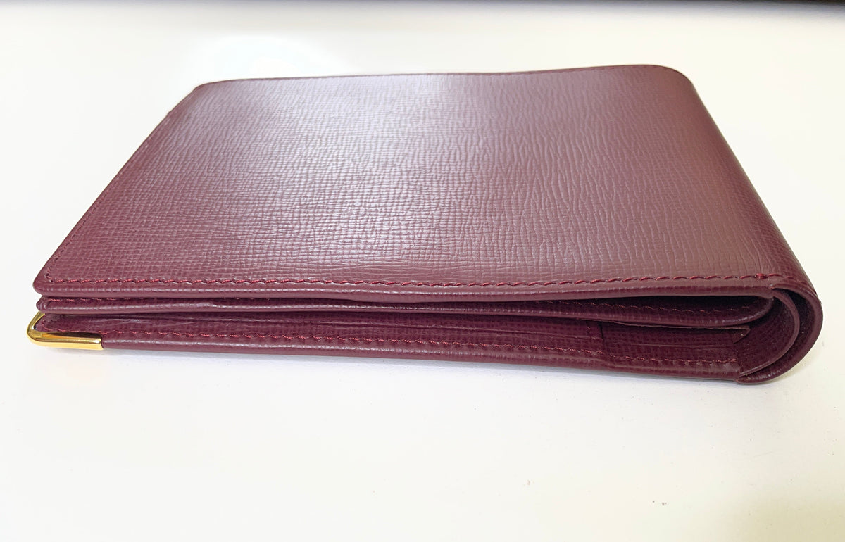 Cartier - Portafoglio + Assegni Uomo pelle Bordeaux Nuovo Full Set (+ cartoncini)