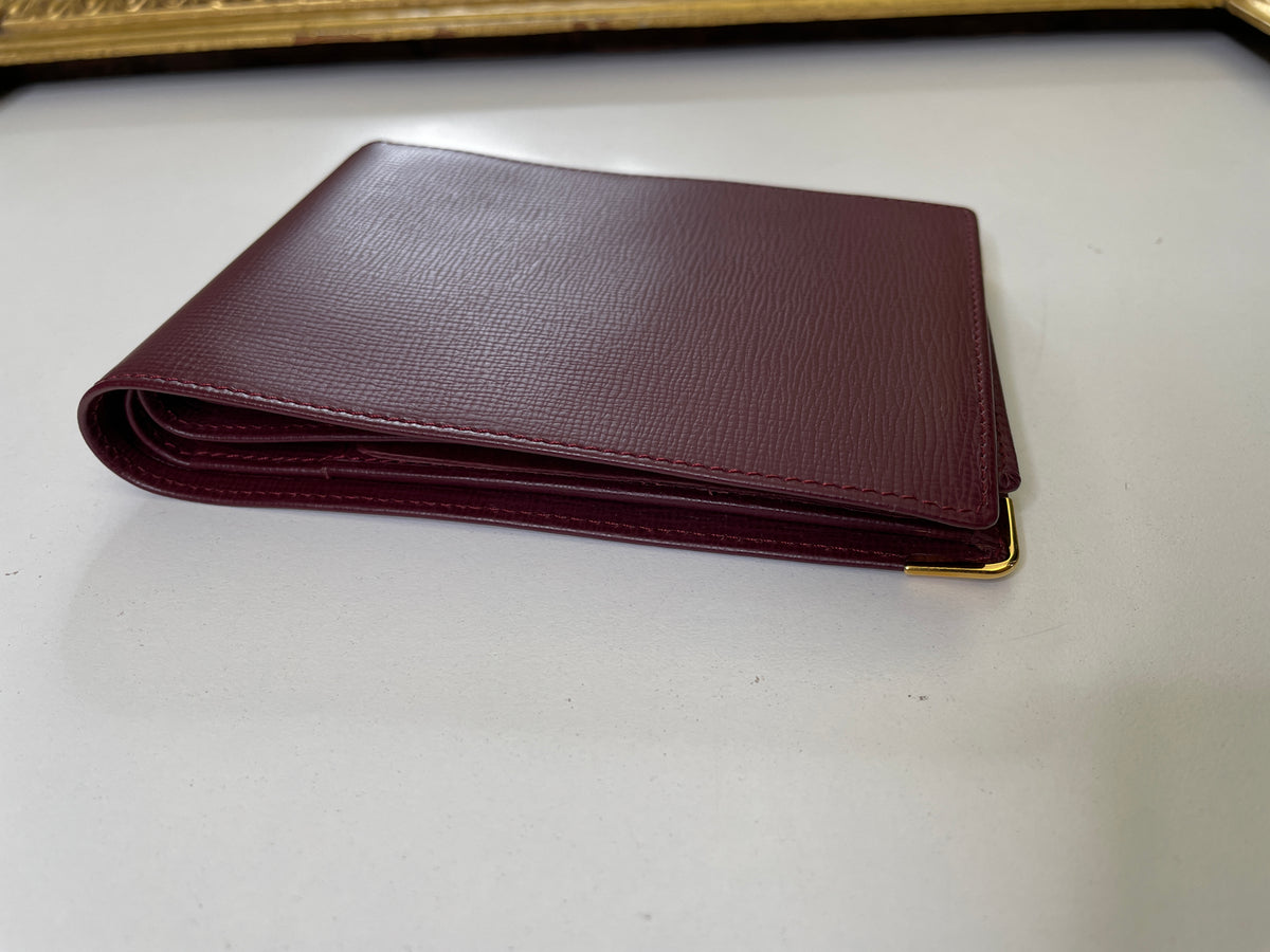 Cartier Portafoglio Uomo + Portassegni in Pelle Bordeaux Full Set