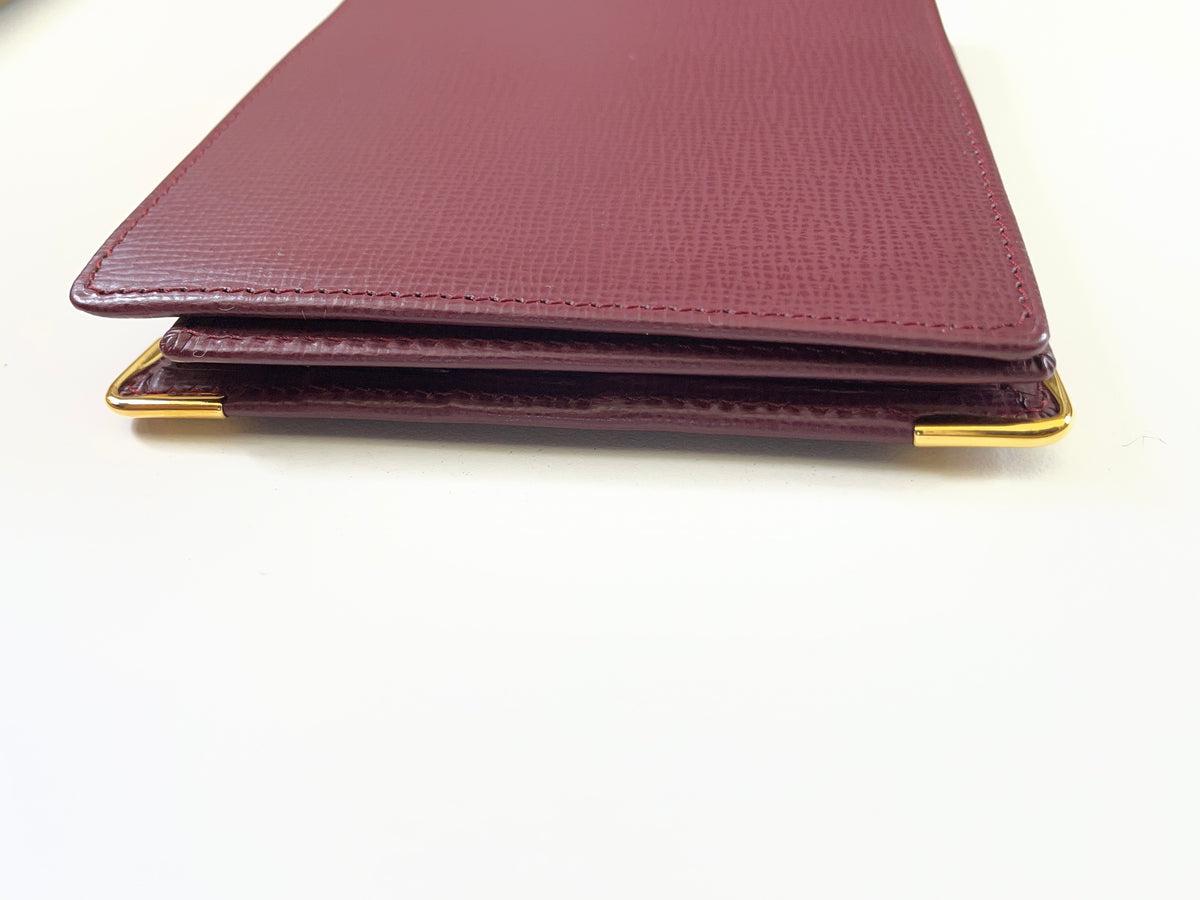 Cartier Portafoglio Uomo + Portassegni in Pelle Bordeaux Full Set