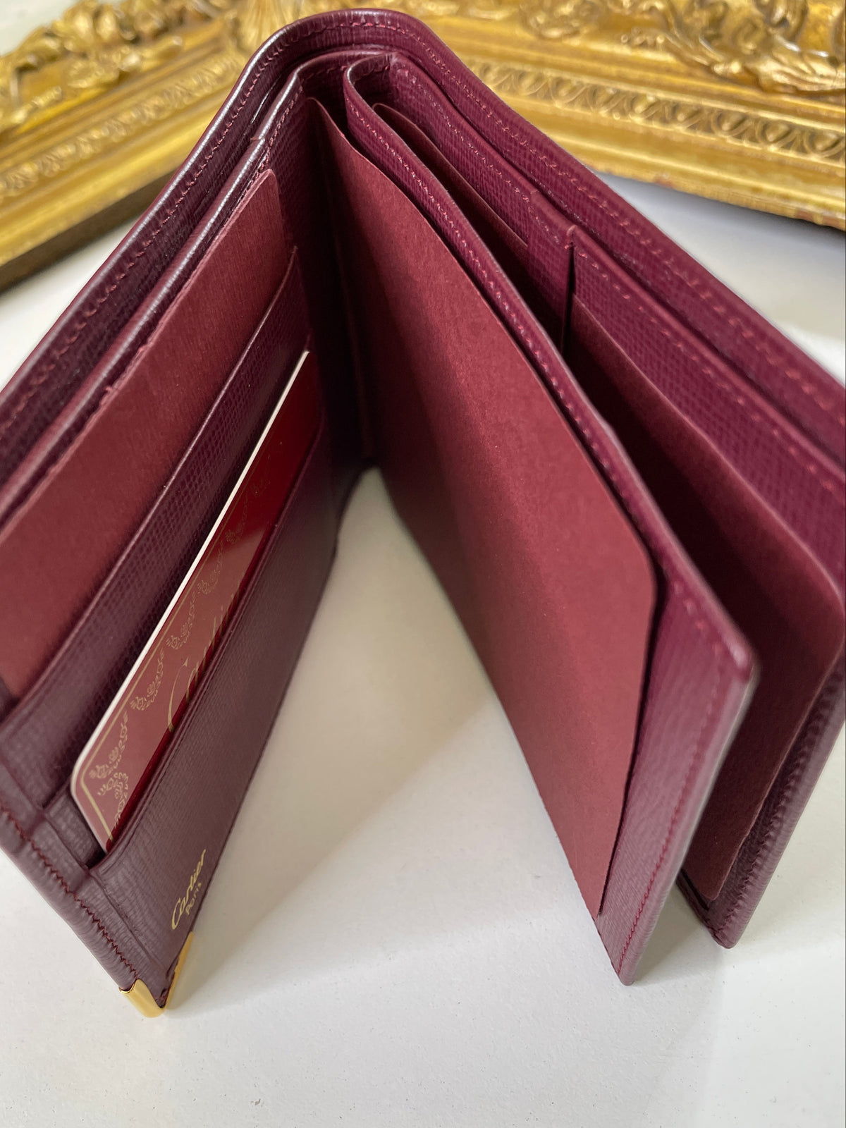 Cartier - Portafoglio + Assegni Uomo pelle Bordeaux Nuovo Full Set (+ cartoncini)