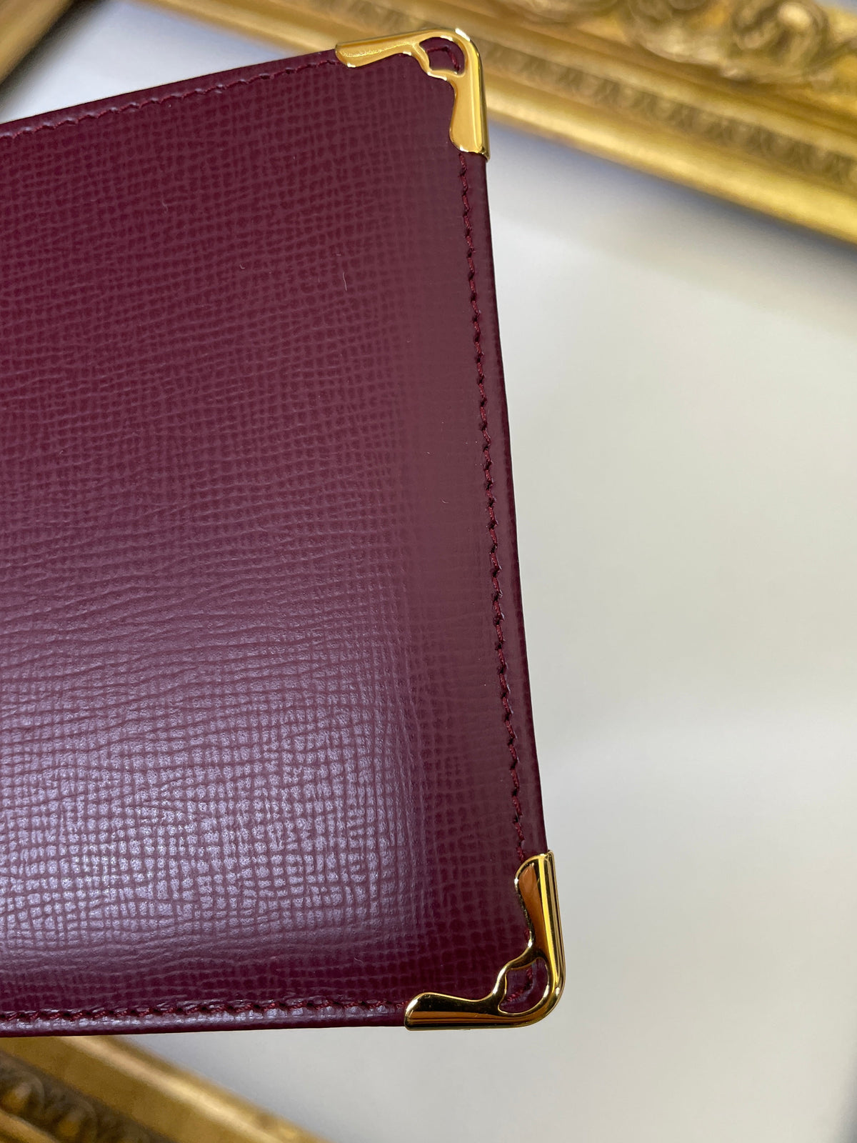Cartier - Portafoglio + Assegni Uomo pelle Bordeaux Nuovo Full Set (+ cartoncini)