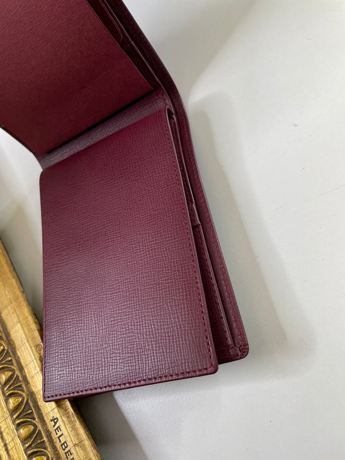Cartier Portafoglio Uomo + Portassegni in Pelle Bordeaux Full Set