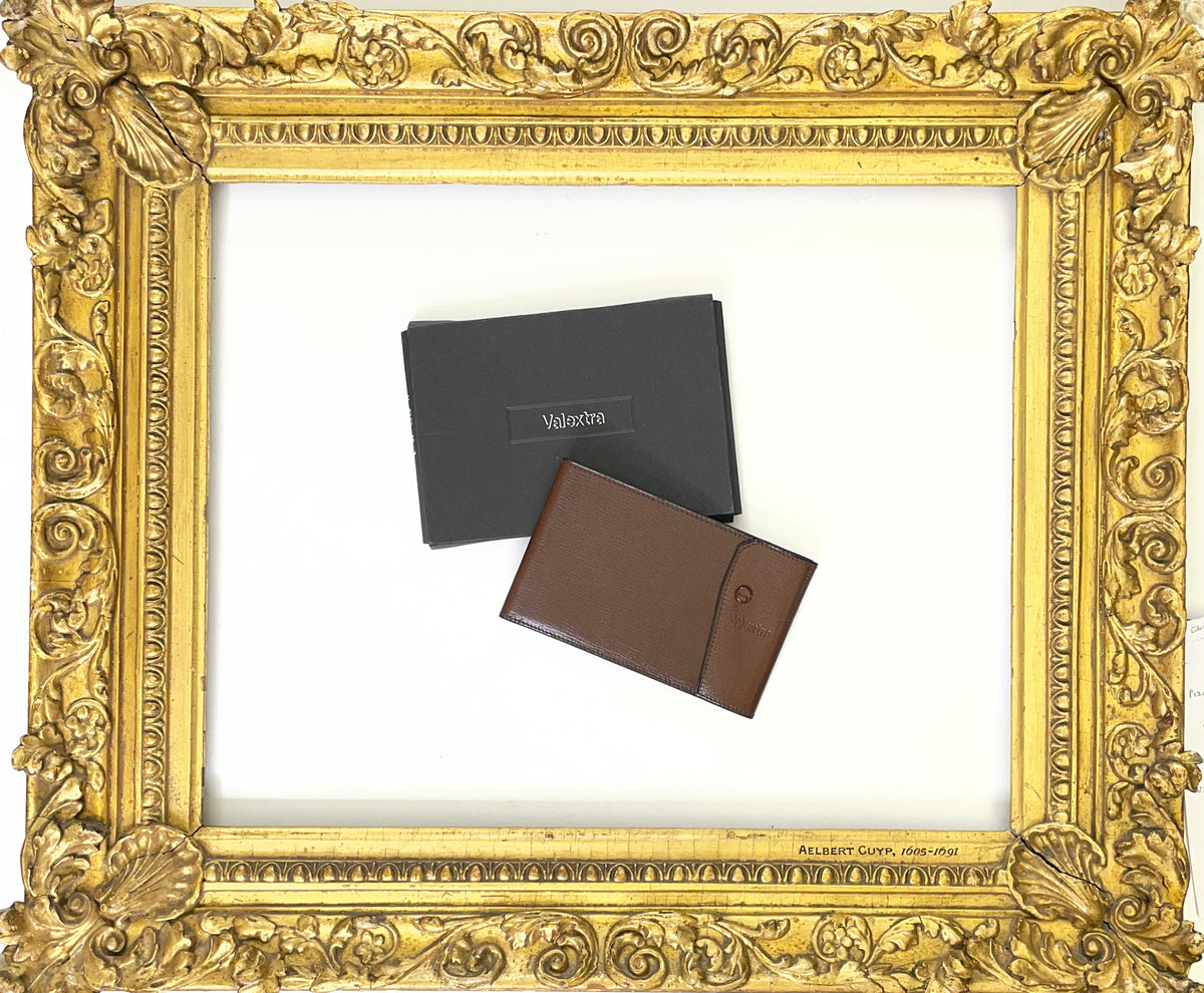 Valextra Porta Assegni + Carte Orizzontale Pelle Marrone