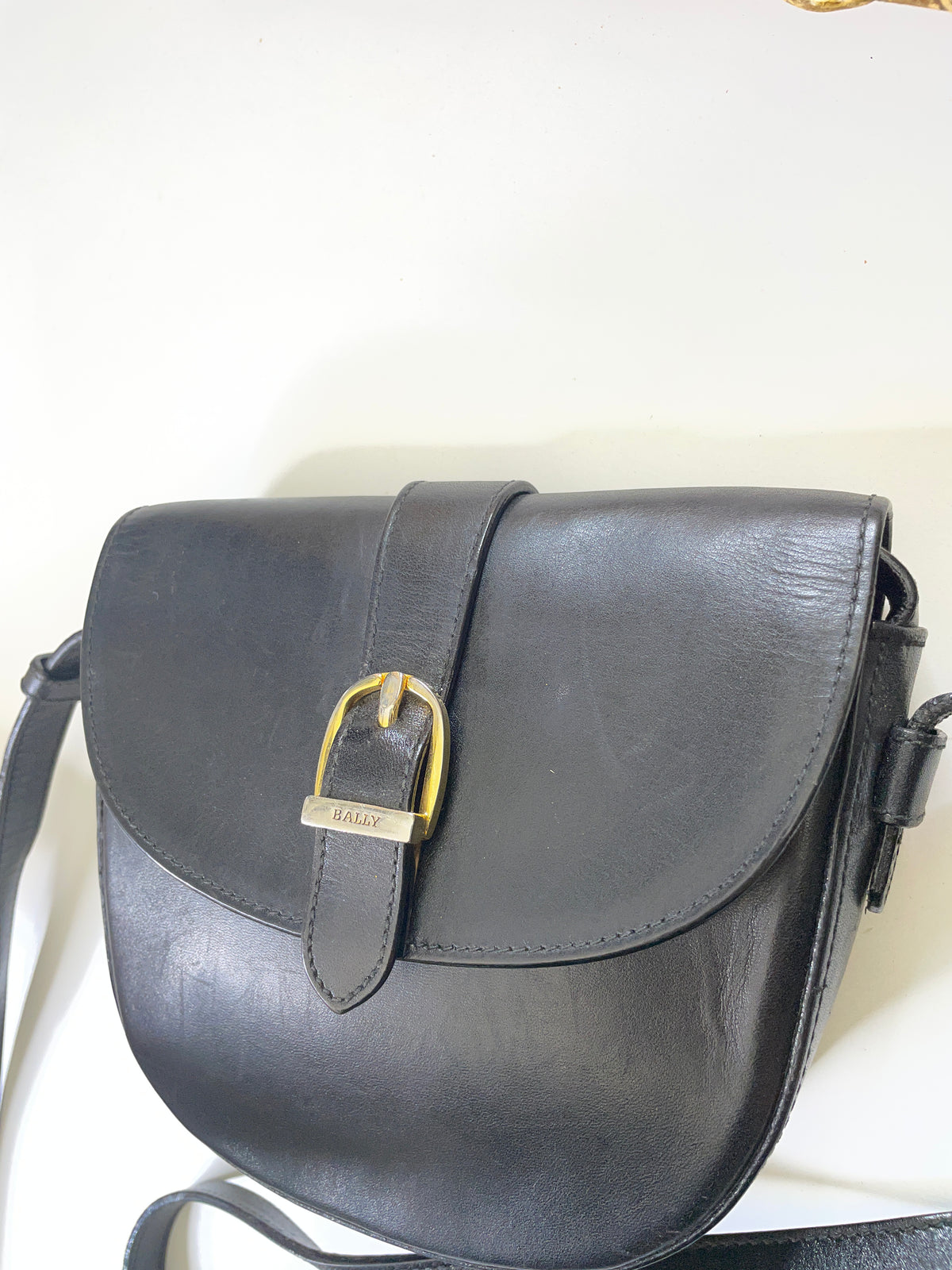 Bally Tracollina Woc Vintage Cuio Nera