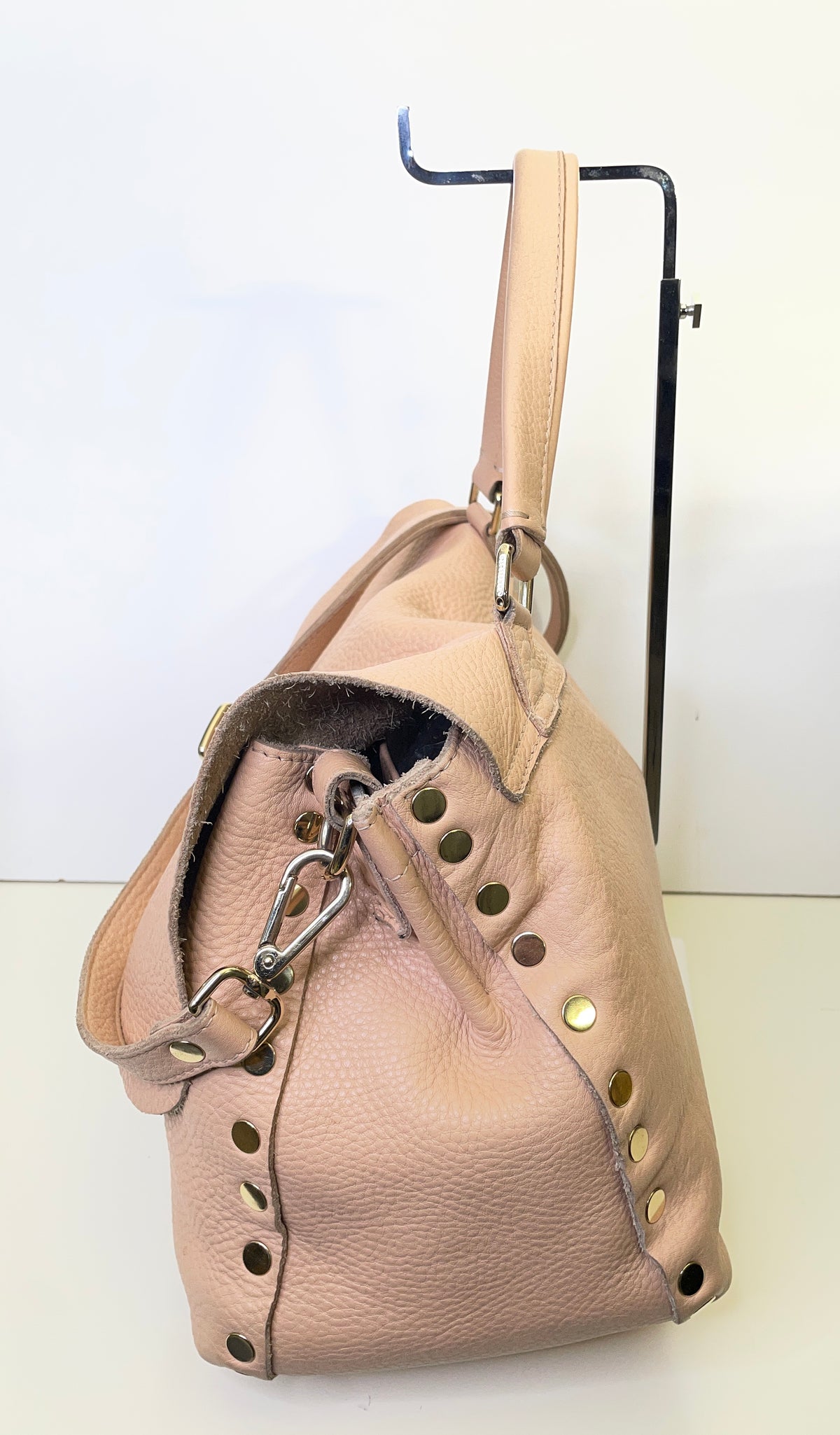 Zanellato - Postina Grande in Pelle Rosa/Nude con Tracolla