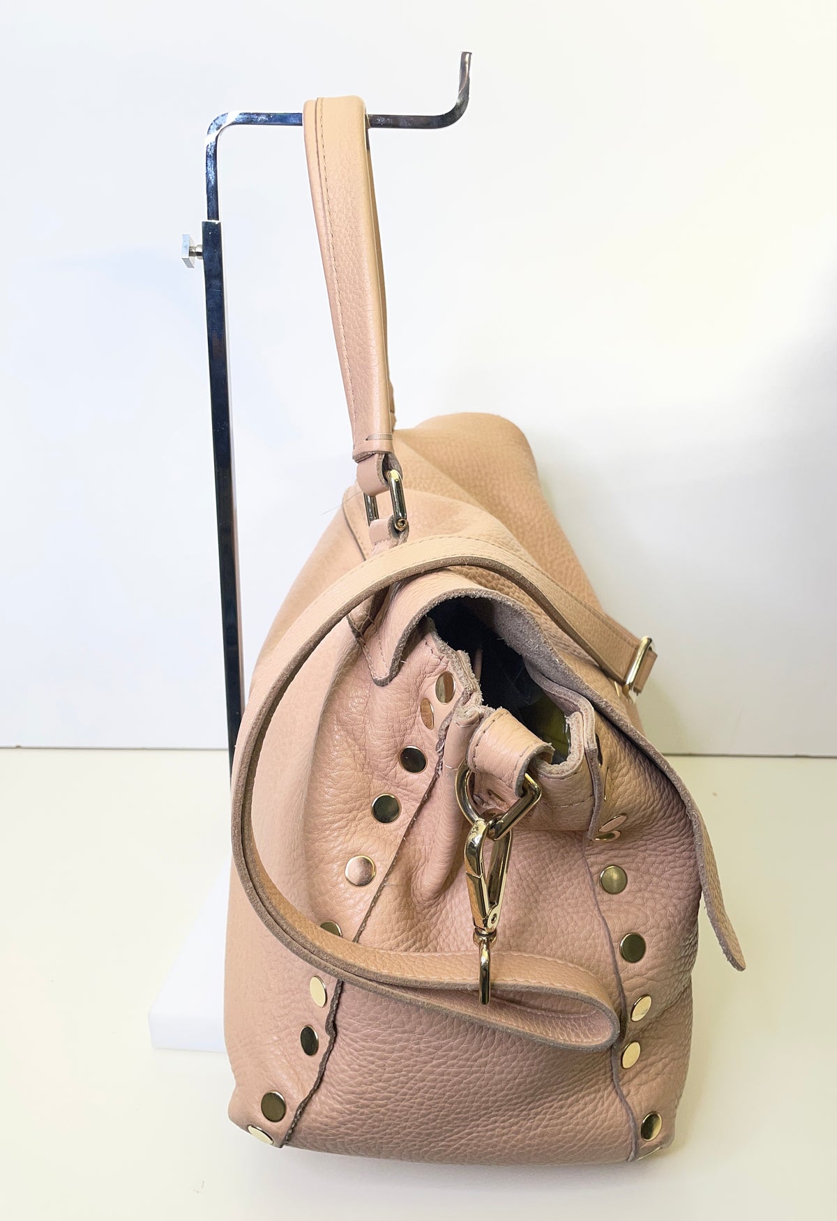 Zanellato - Postina Grande in Pelle Rosa/Nude con Tracolla
