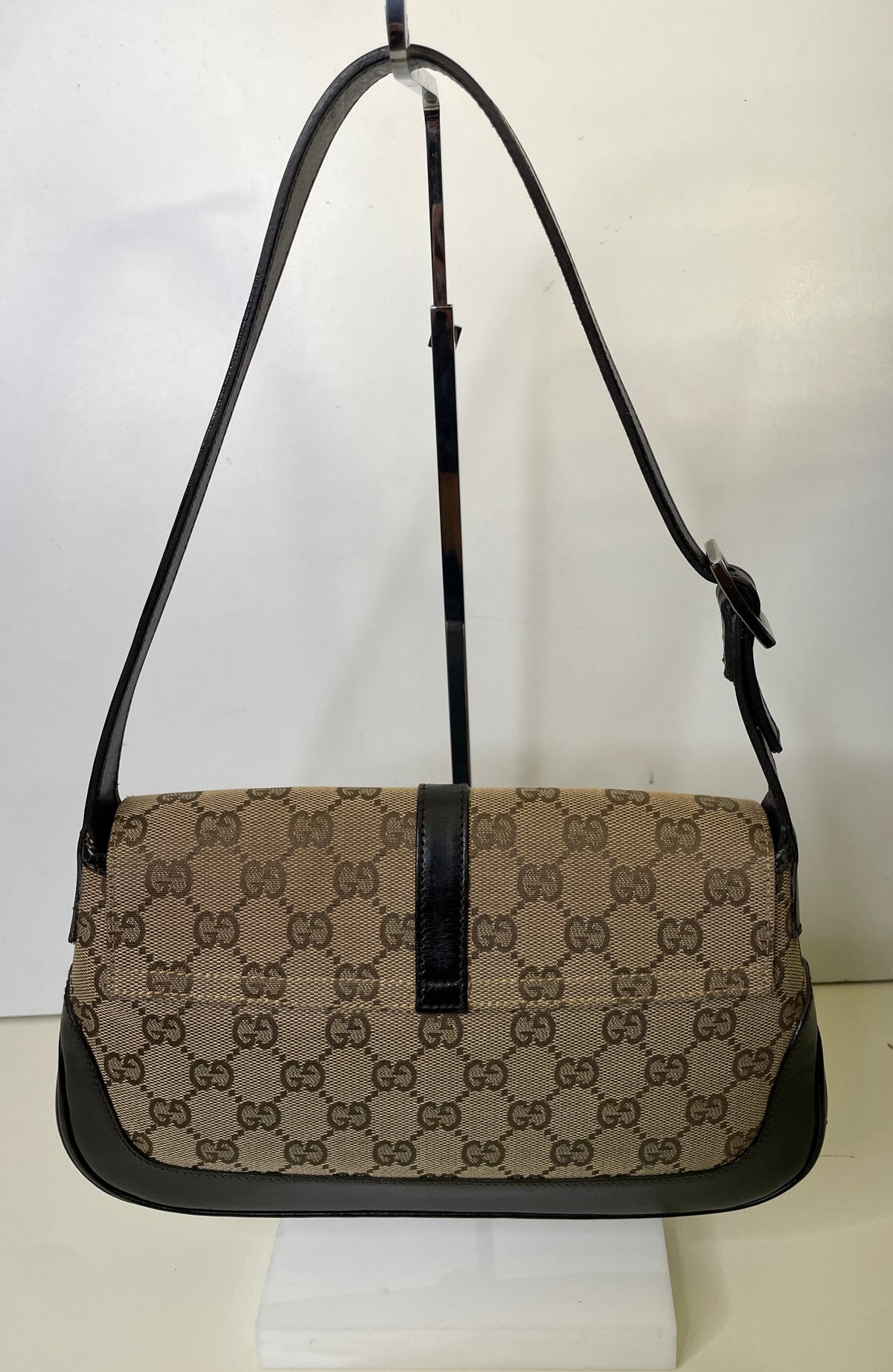 Gucci - Jackie Mini GG Beige con Pelle Marrone