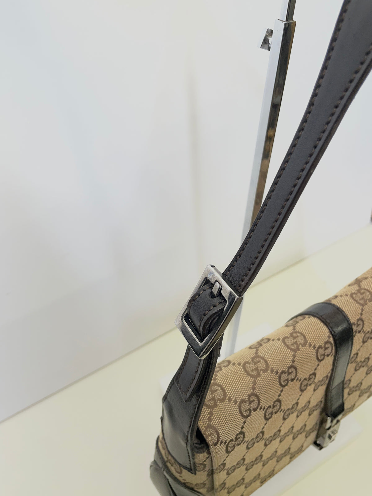Gucci - Jackie Mini GG Beige con Pelle Marrone