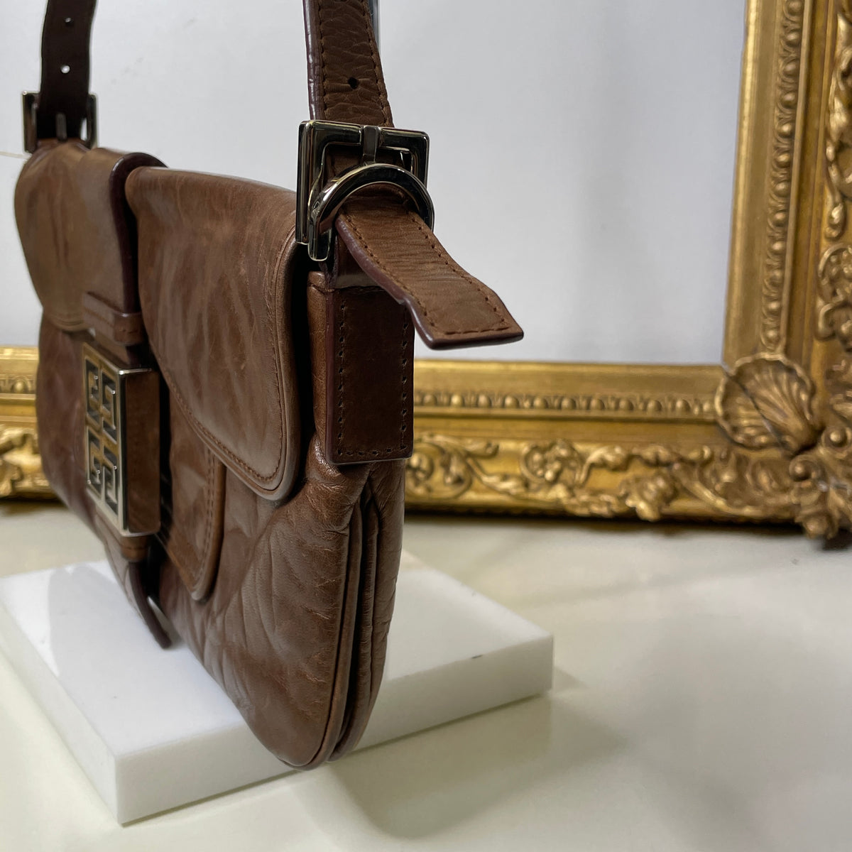 Givenchy Baguette Mini Bag 4D Pelle Marrone