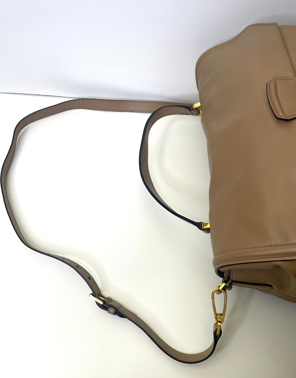 Miu Miu - Borsa Satchel in Pelle Cammello Full Set