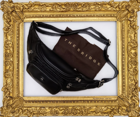 THE BRIDGE - MARSUPIO MISURA GRANDE TASCHINE LATERALI LINEA STORY PELLE NERA
