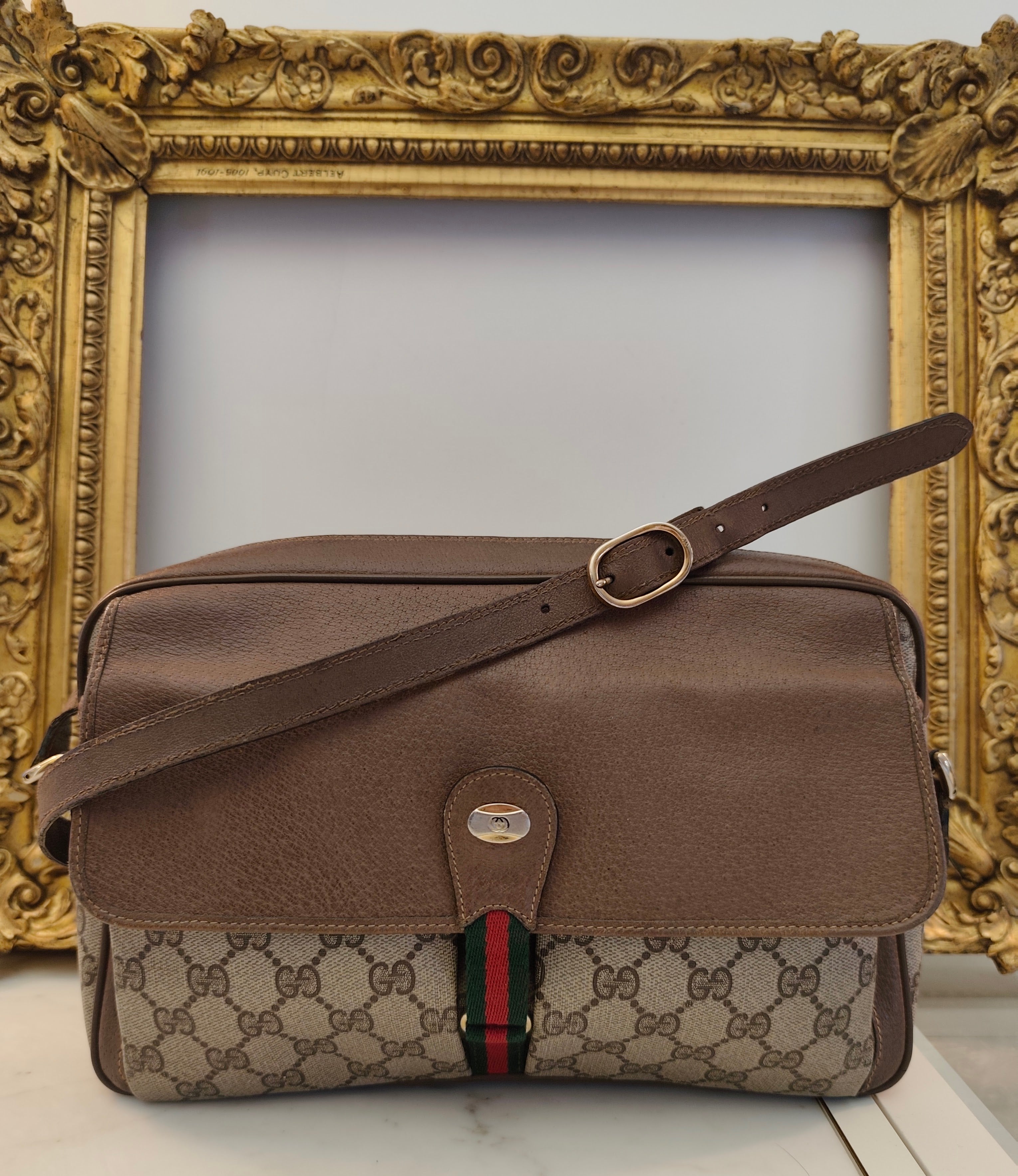 Gucci - Ophidia Camera Bag Grande in Canvas "GG Supreme" Beige Vintage