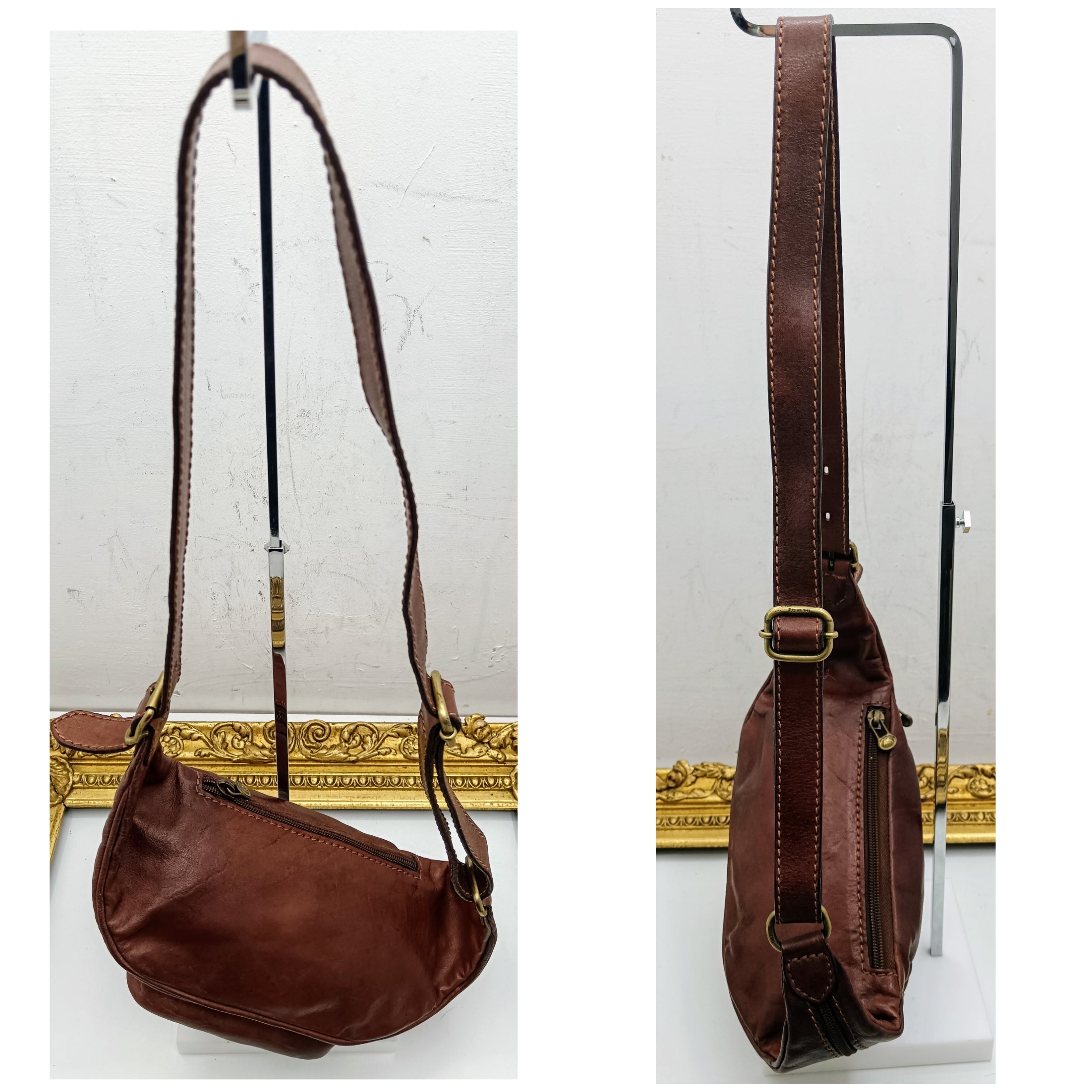 The Bridge – Marsupio Grande con Taschine Laterali Linea Story in Pelle Marrone
