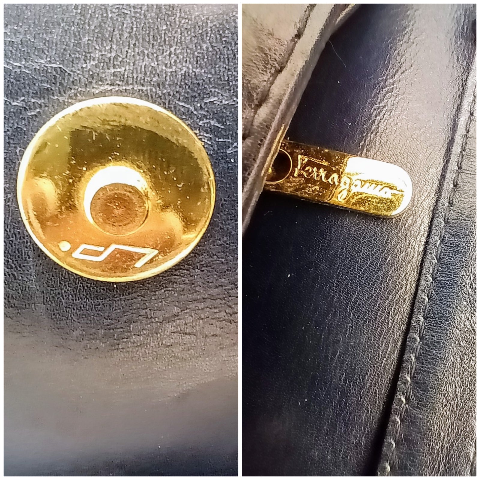Ferragamo Salvatore – Borsetta “Vara Bag” Pochette Clutch a Tracolla Pelle Vintage