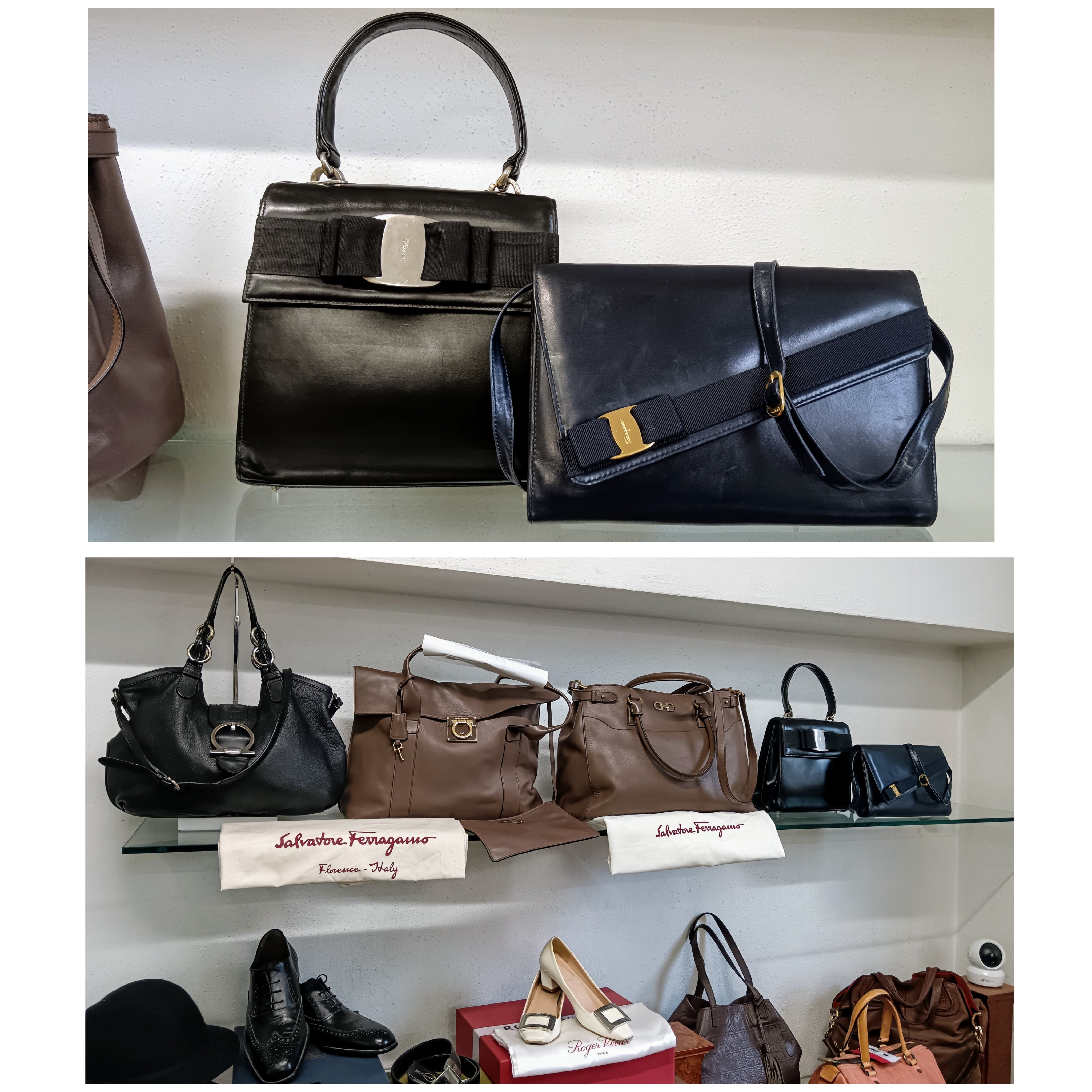 Ferragamo Salvatore – Borsetta “Vara Bag” Pochette Clutch a Tracolla Pelle Vintage