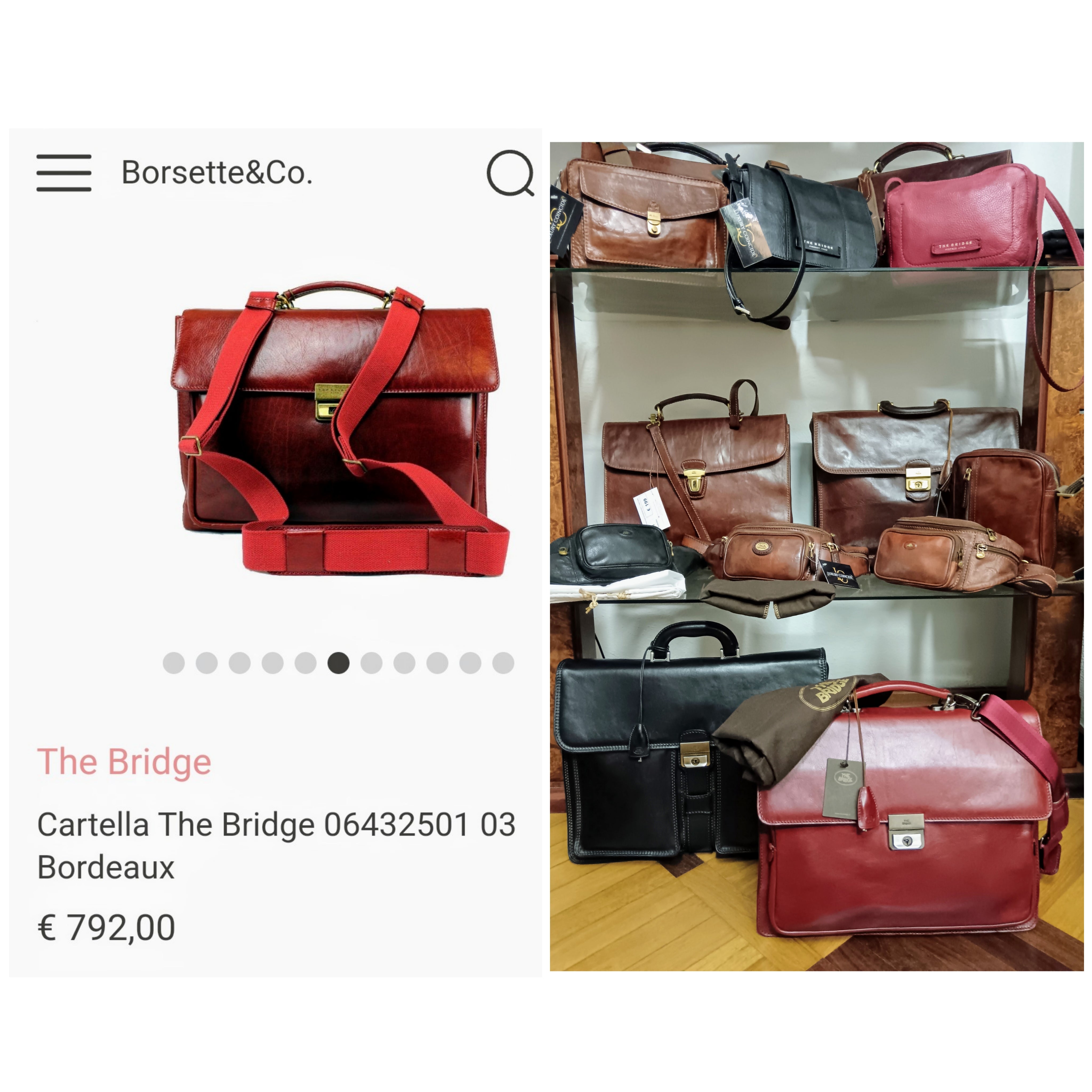 The Bridge – Cartella Pelle Bordeaux Portabilità Zaino Nuova