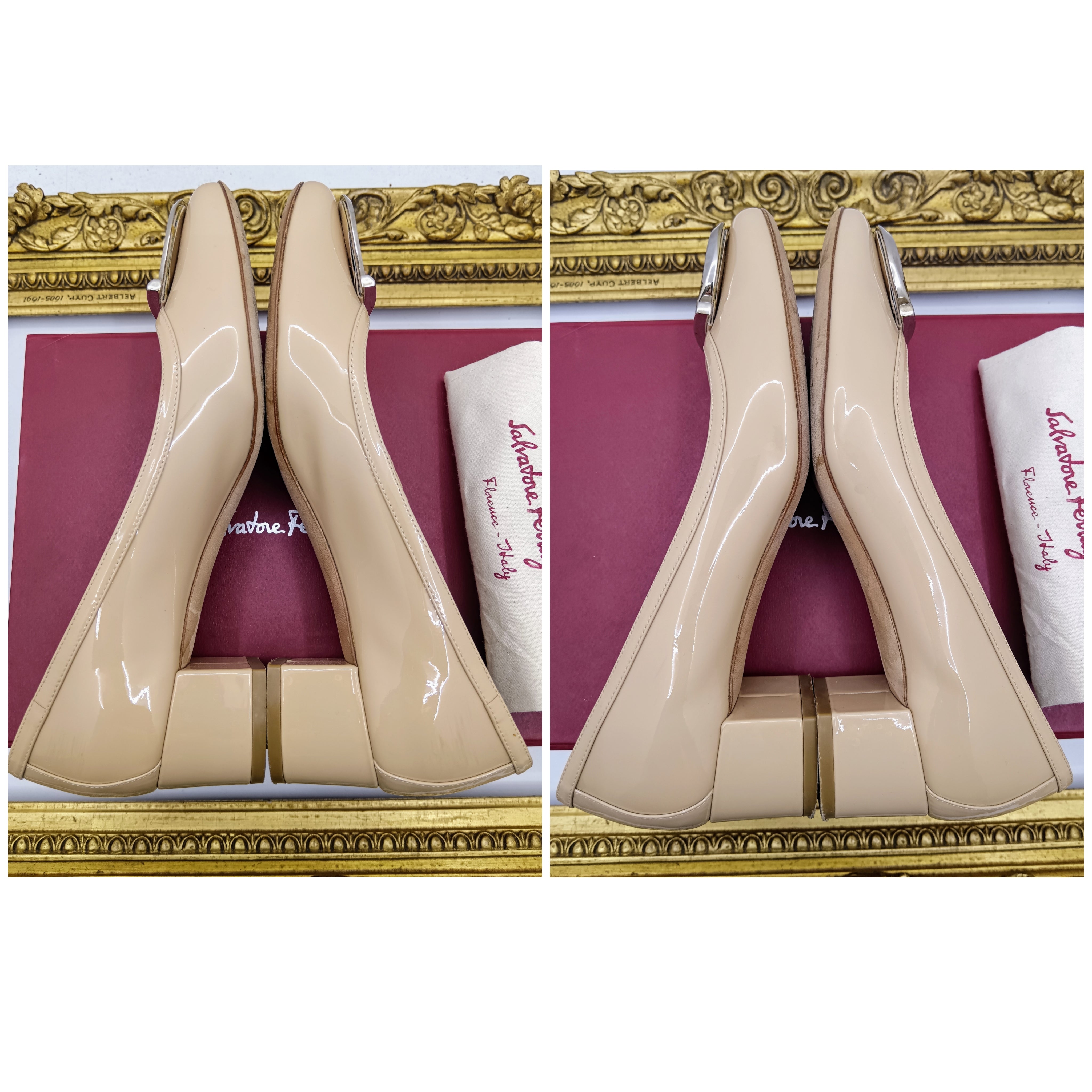 Ferragamo Salvatore – Décolleté Pumps Big Logo in Vernice