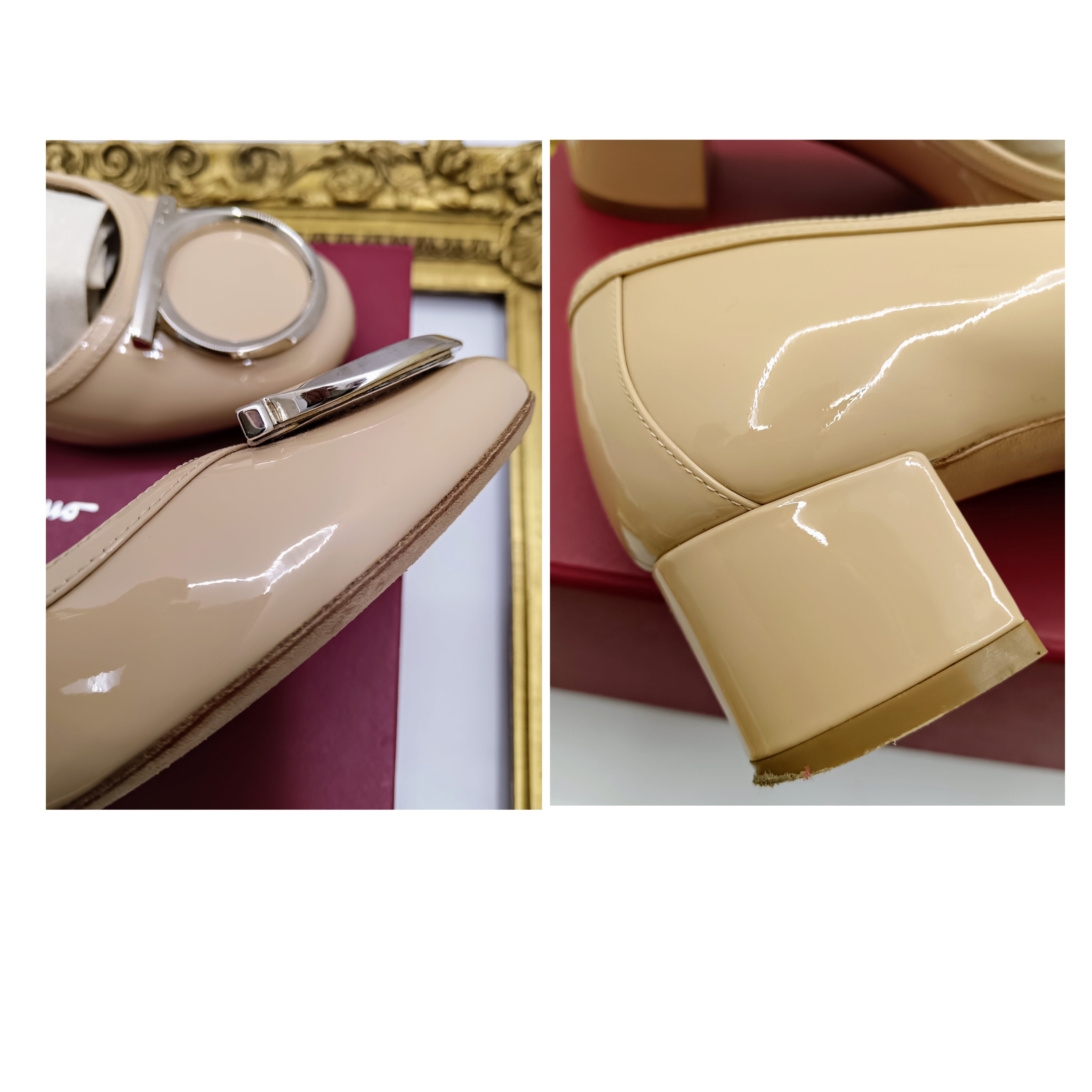 Ferragamo Salvatore – Décolleté Pumps Big Logo in Vernice