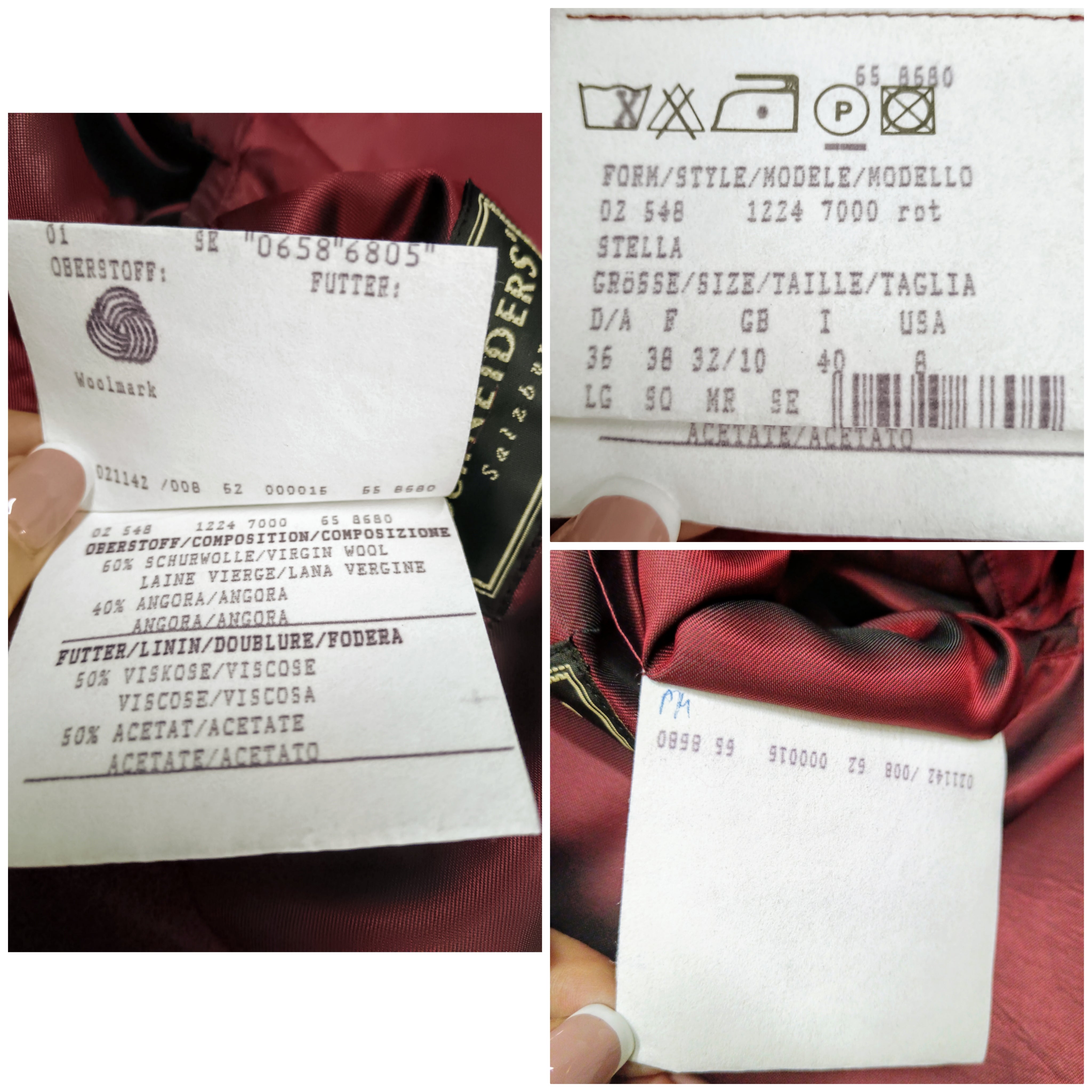 Schneider – Cappotto Donna Doppiopetto Lana Bordeaux