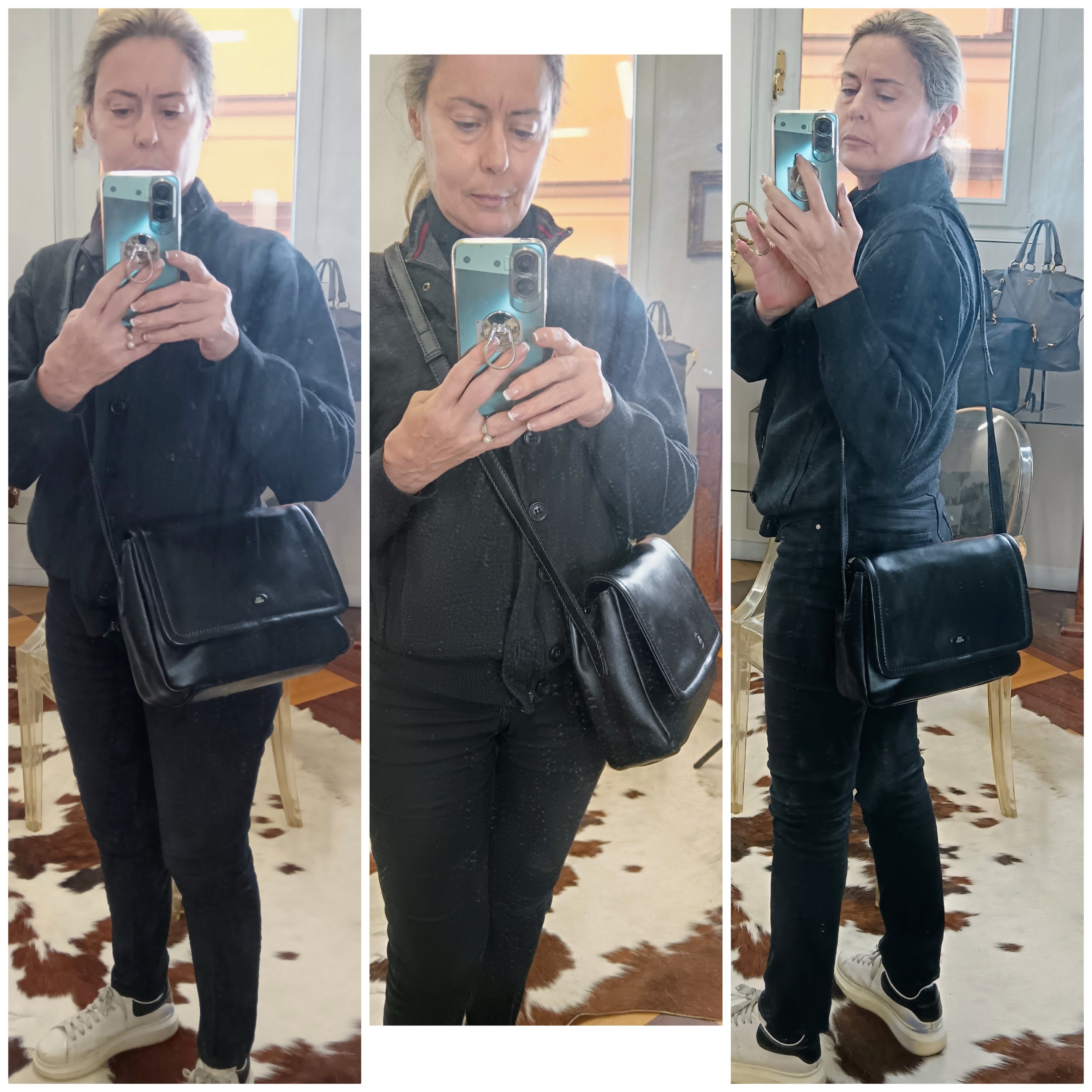 The Bridge – Camera Bag Postina Tracolla Linea Story in Pelle Nera