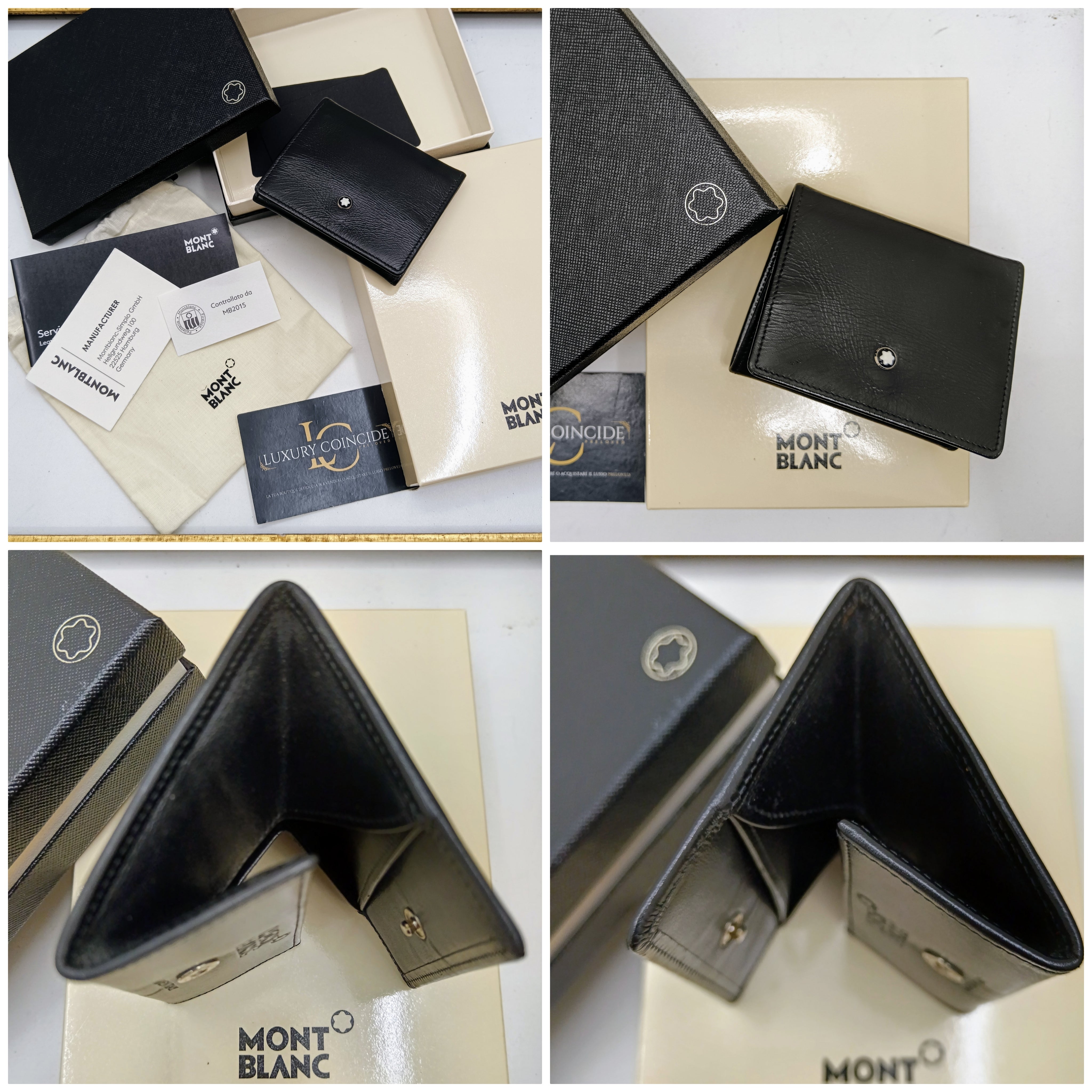 Montblanc Portamonete Pelle Nera Nuovo Full Set