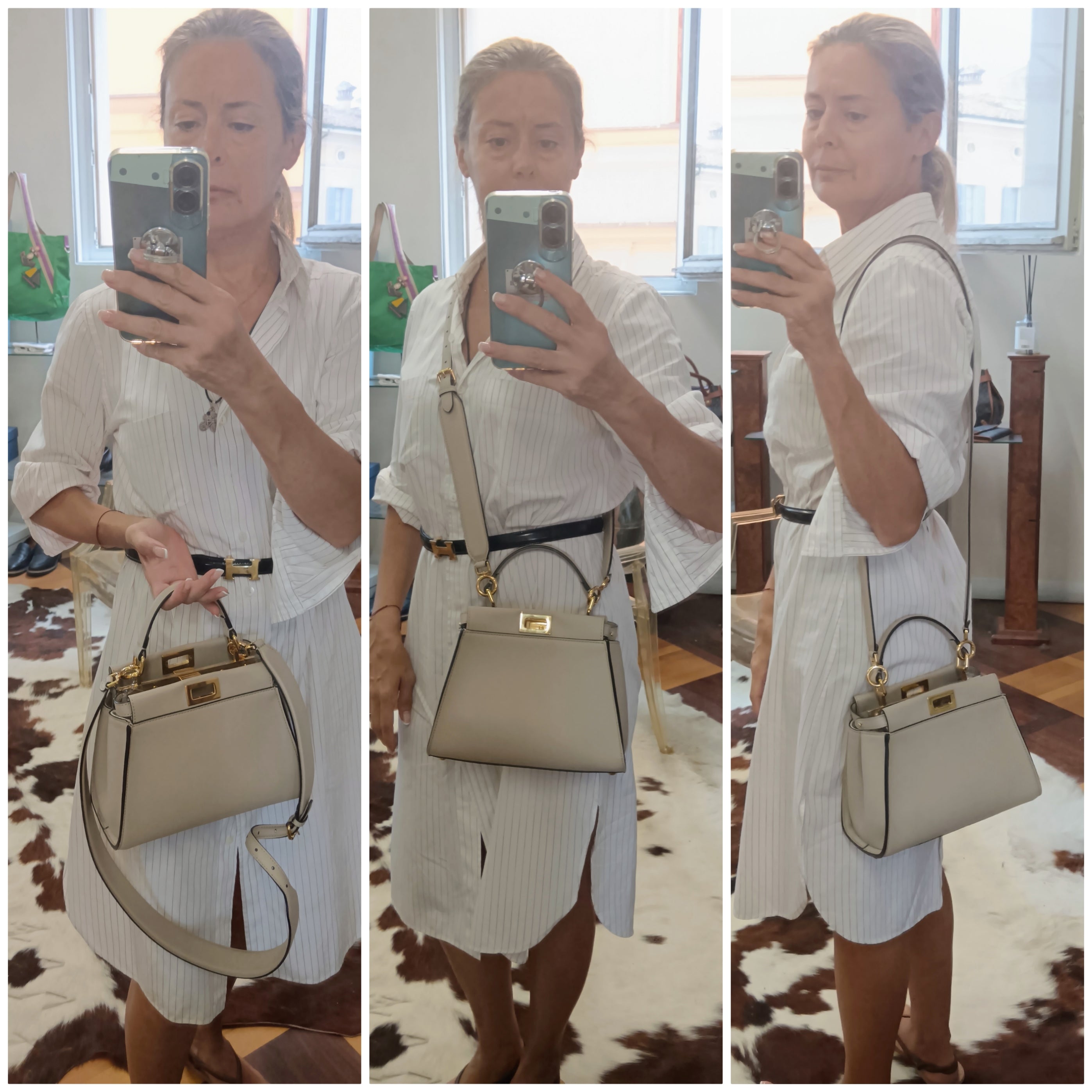Fendi – Peekaboo Mini in Pelle Beige